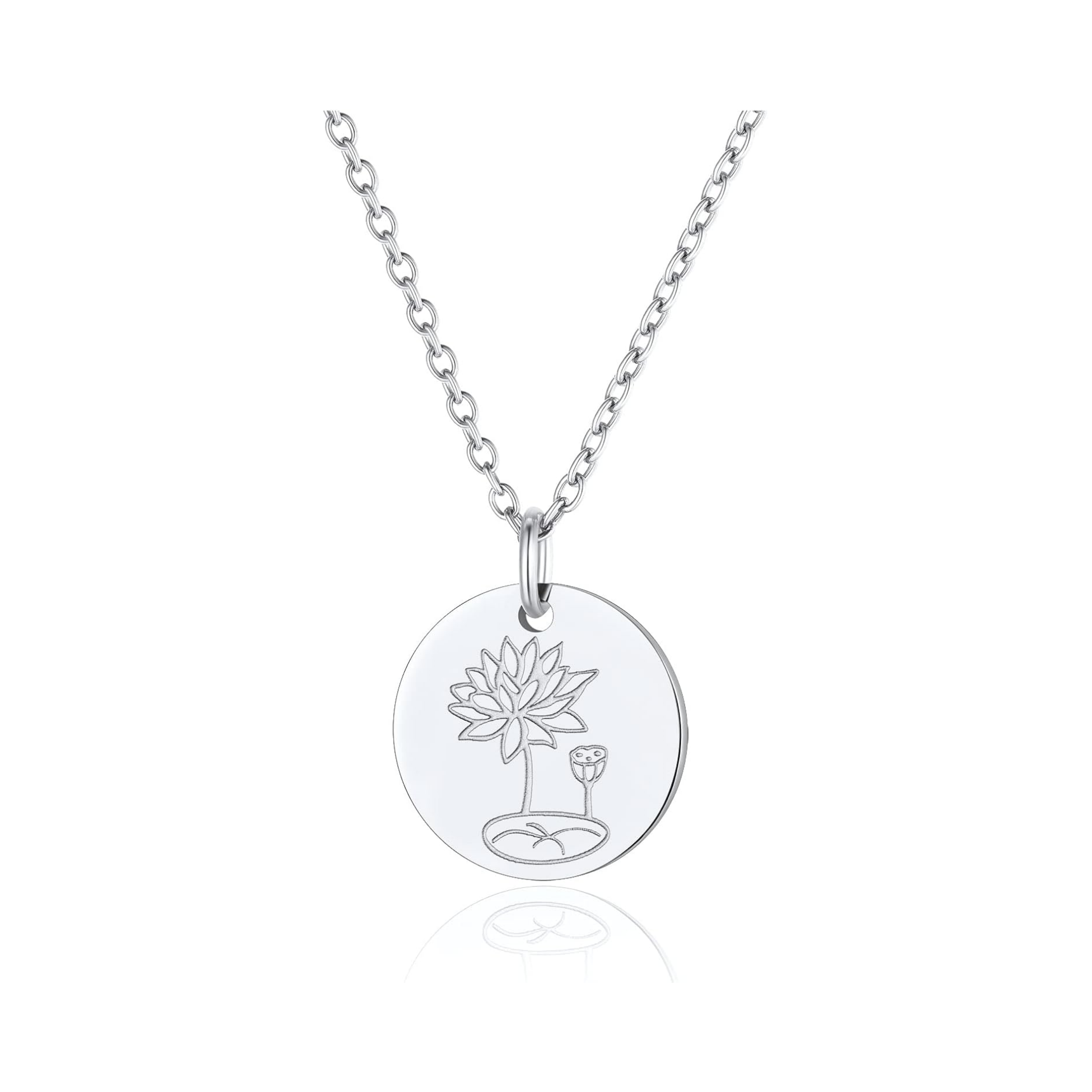 Jan. to Dec. Guardian Month Floral Birth Flower Disc Necklaces