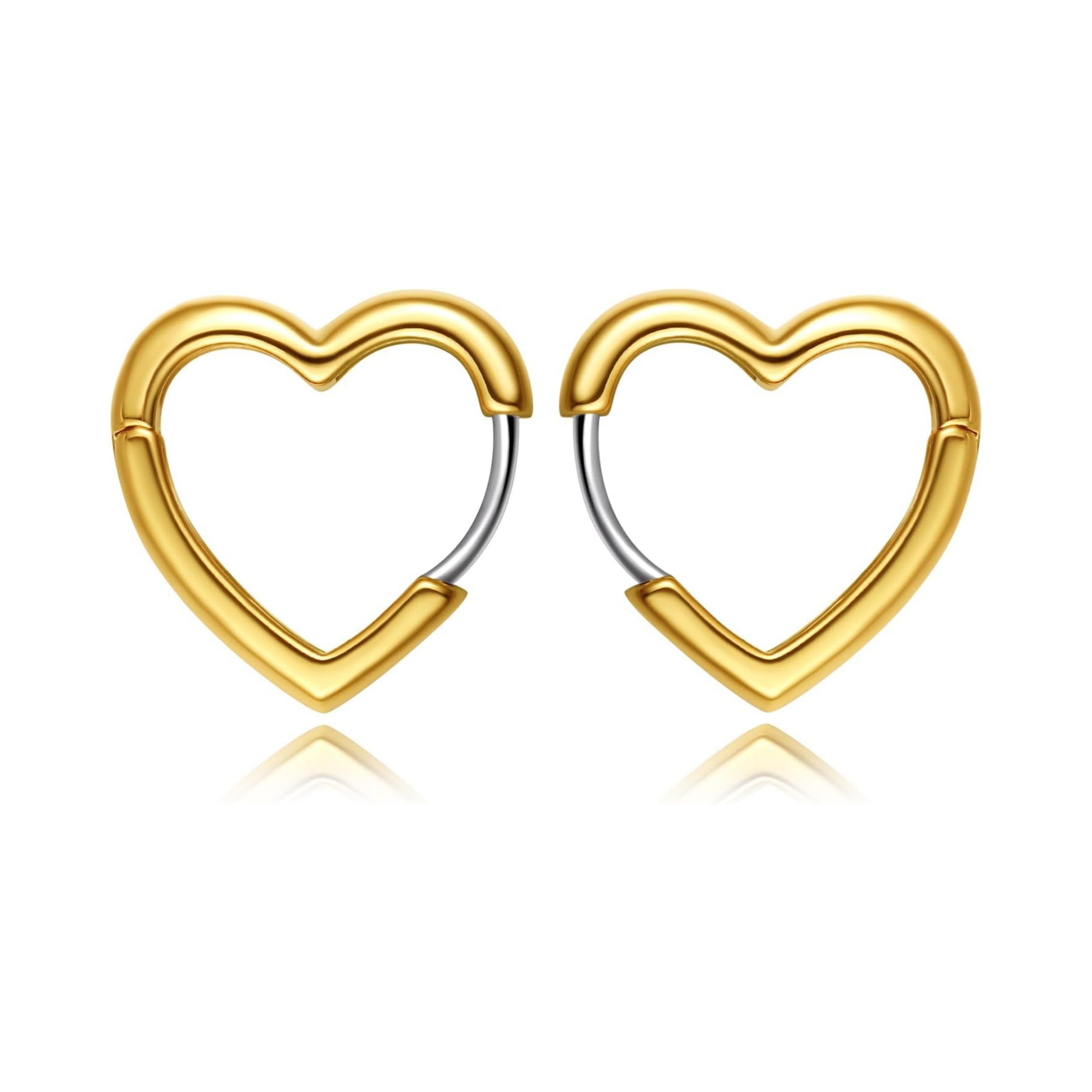 Hollow Heart Cute Small Huggie Hoops Earrings