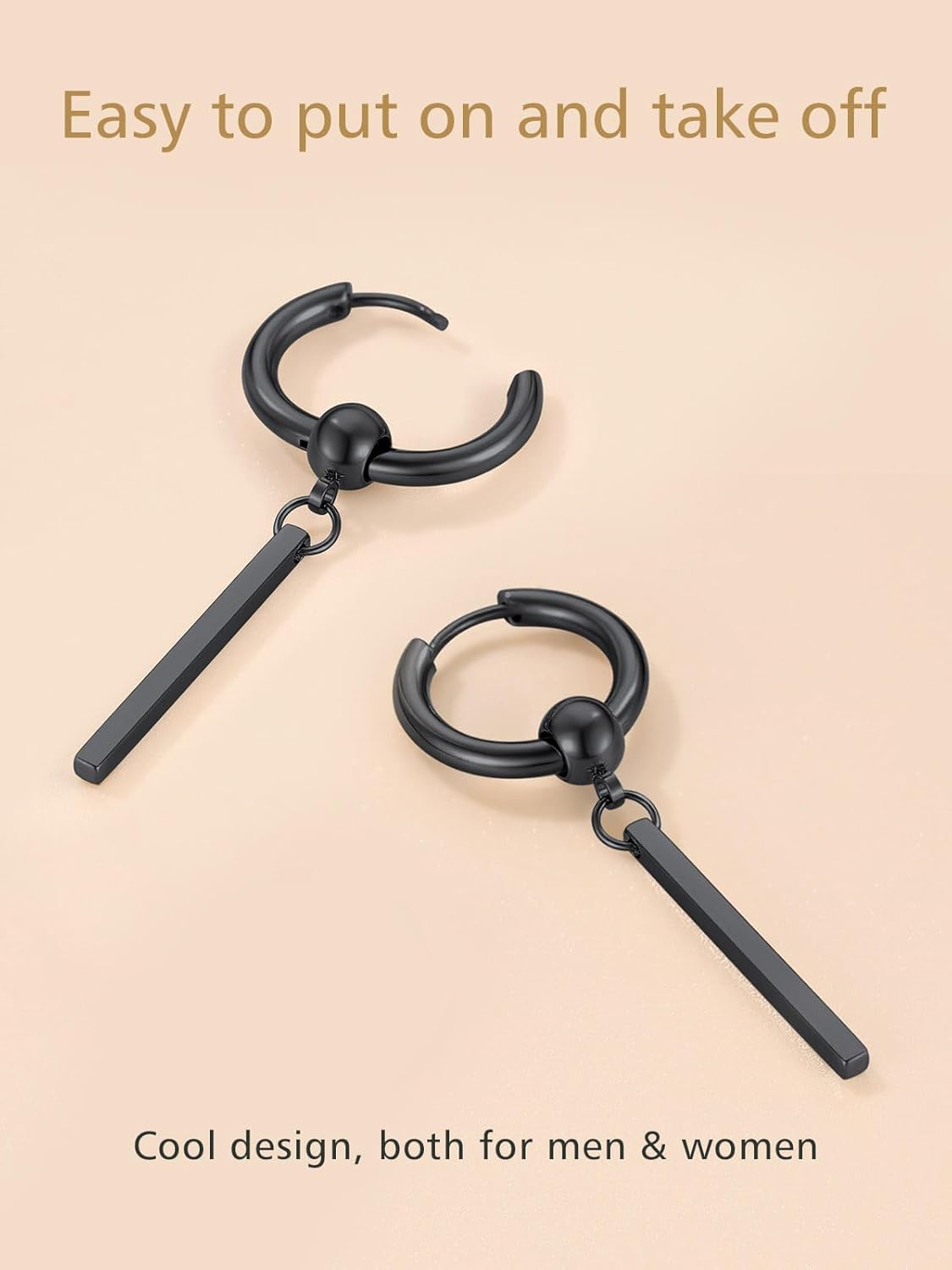 Stick with Hoop Bar Drop Earrings