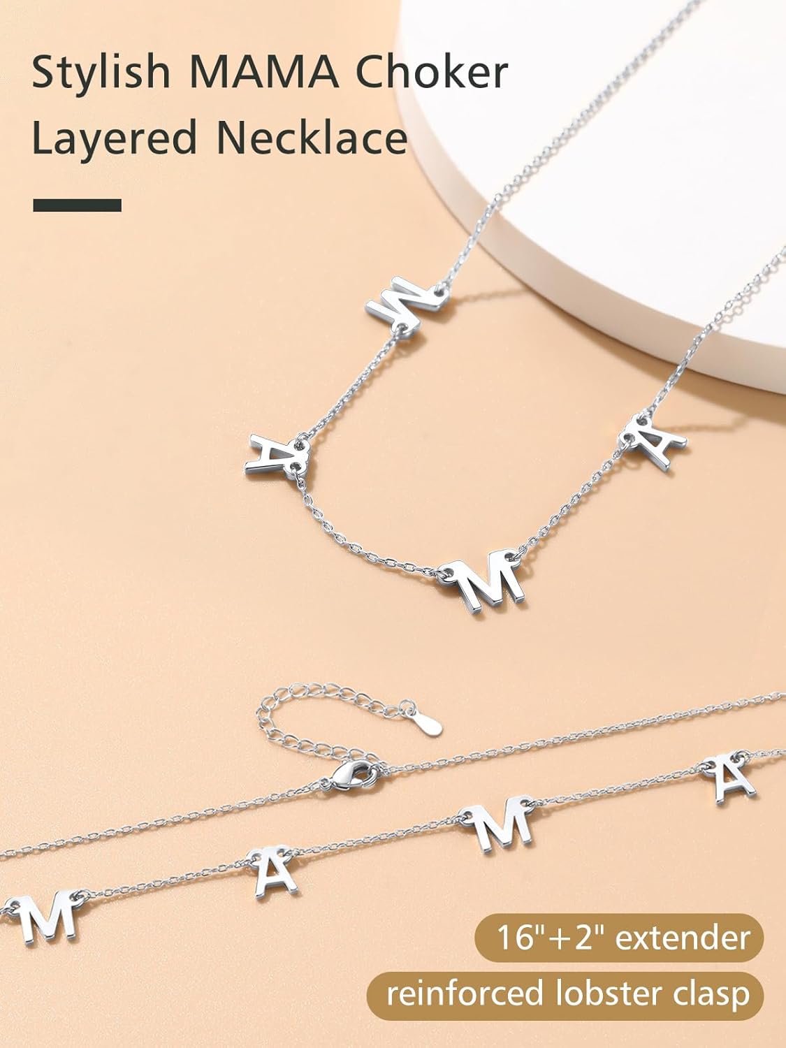 Cubic Zirconia MAMA Mom Choker Necklace