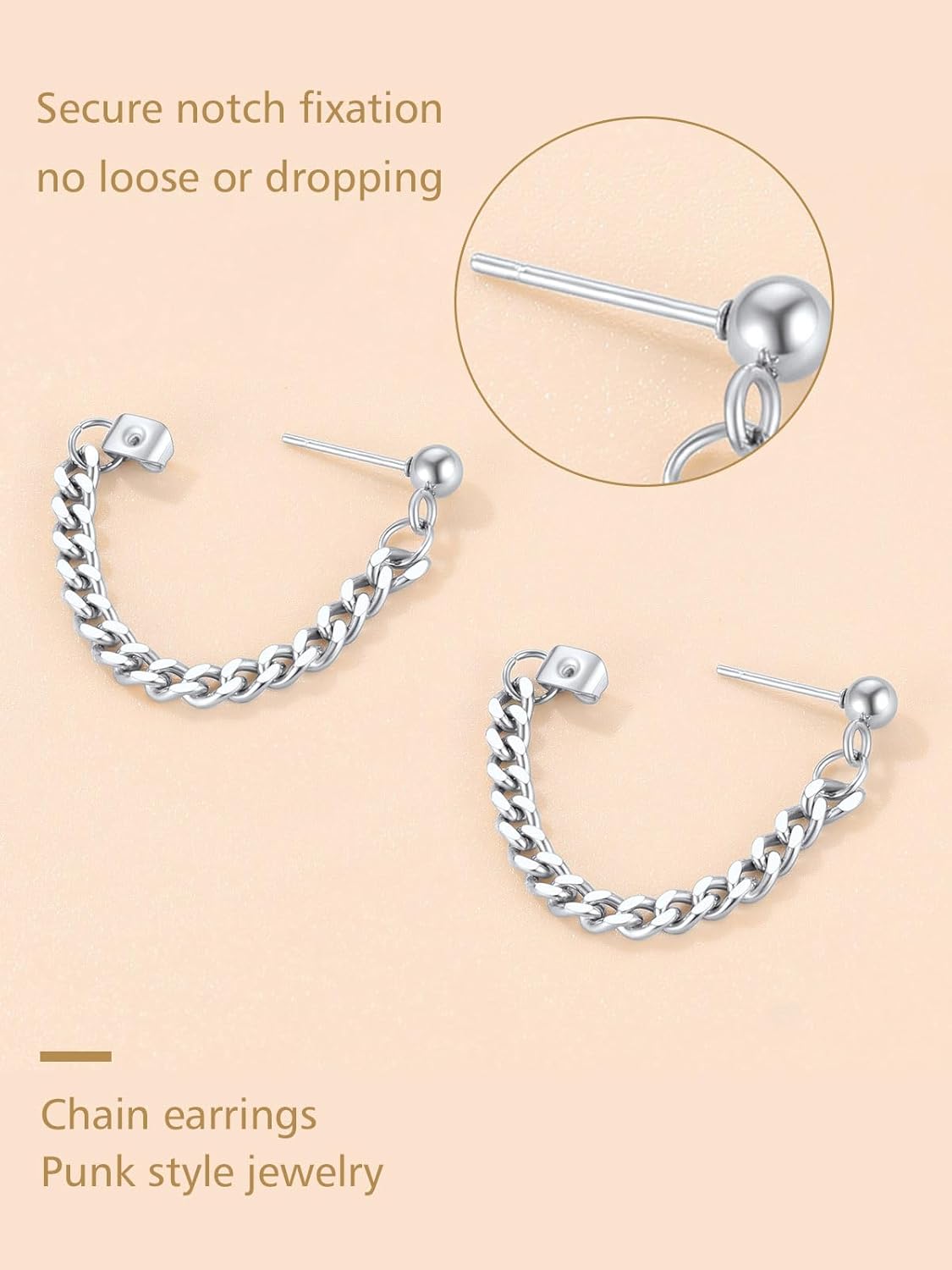 Chain Link Tassel Dangle Earrings