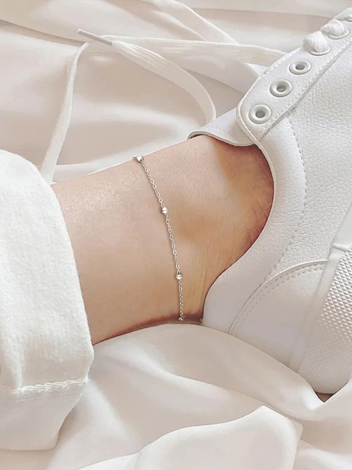 Stainless Steel bead chain Beach Adjustable Anklet