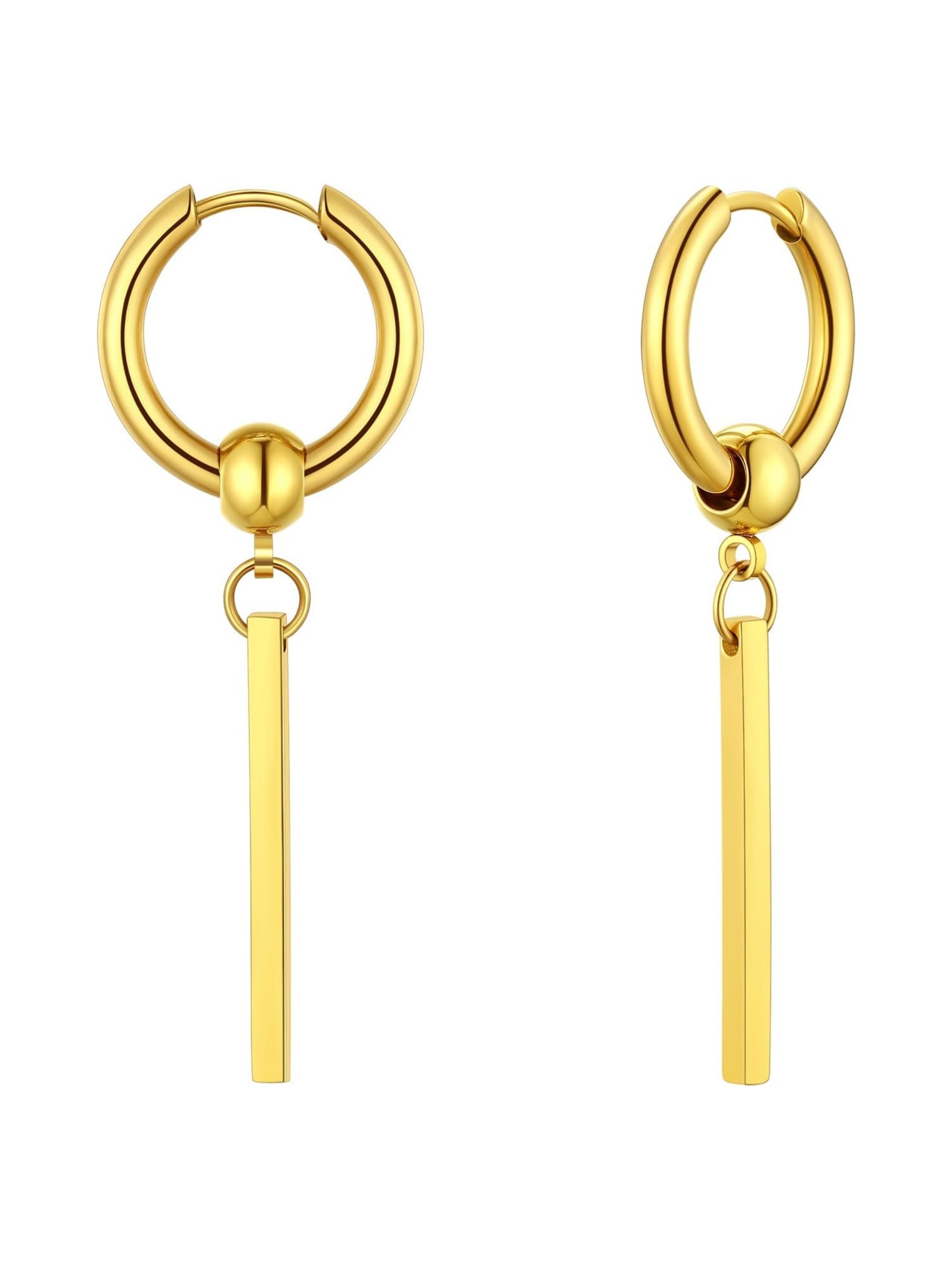 Stick with Hoop Bar Drop Earrings