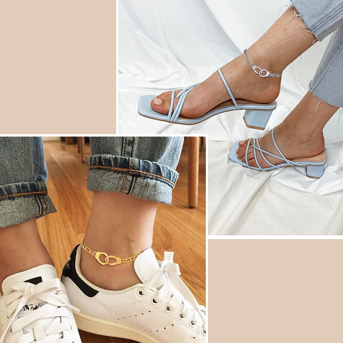 Adjustable Gothic Punk Handcuff Anklets