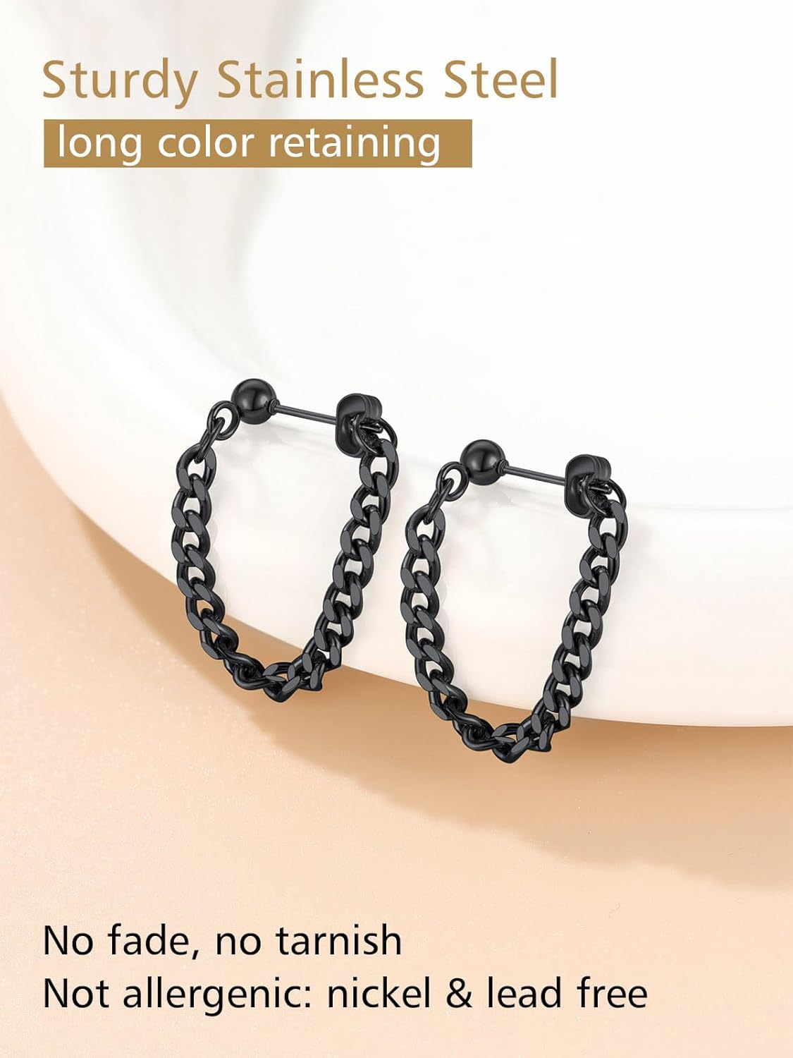 Chain Link Tassel Dangle Earrings