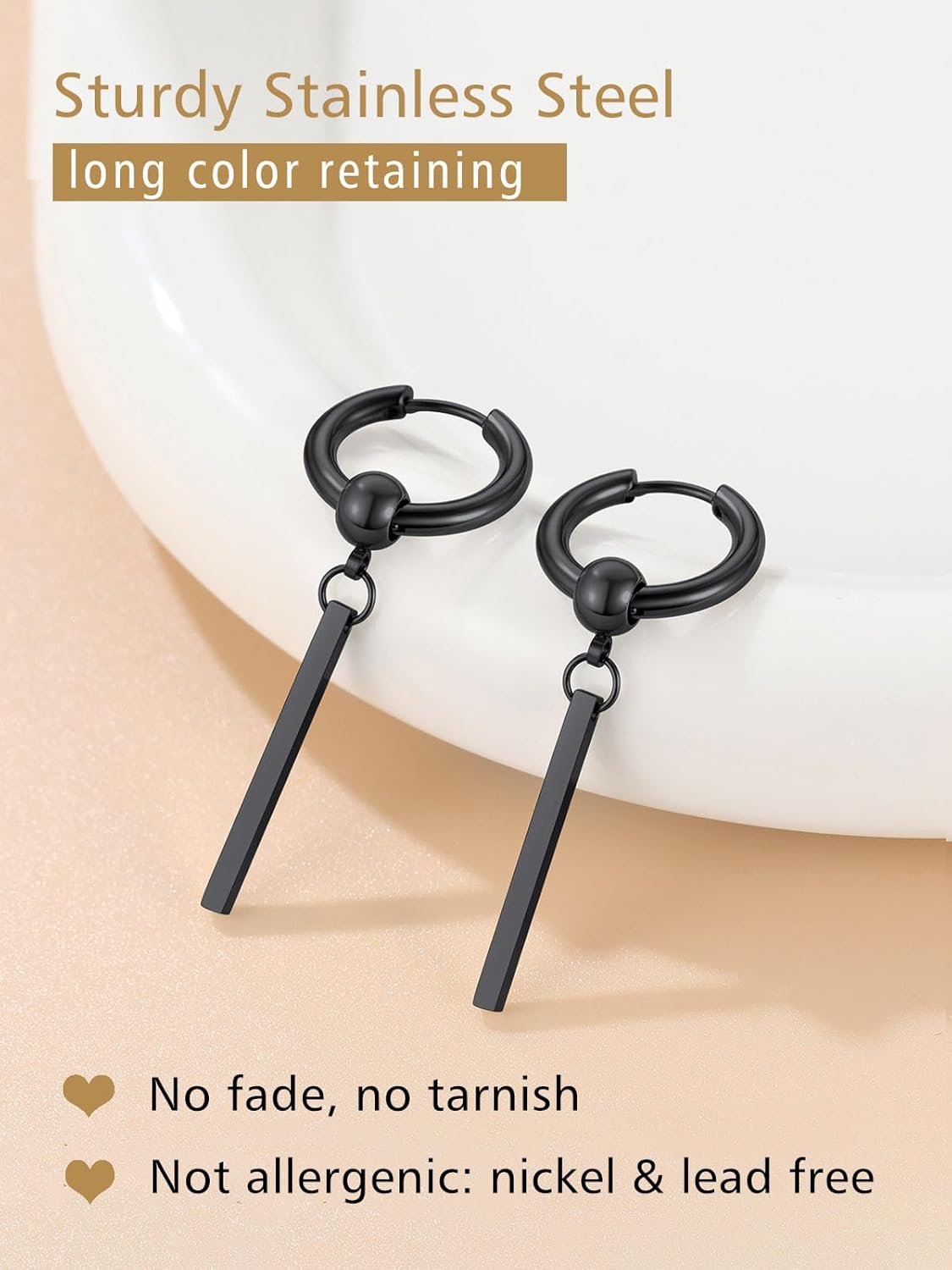 Stick with Hoop Bar Drop Earrings