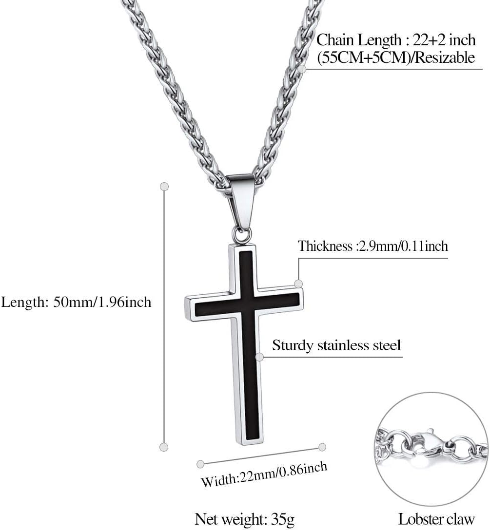 Cross Chain Christian Jewelry Enamel Christening Crucifix Pendant Necklaces