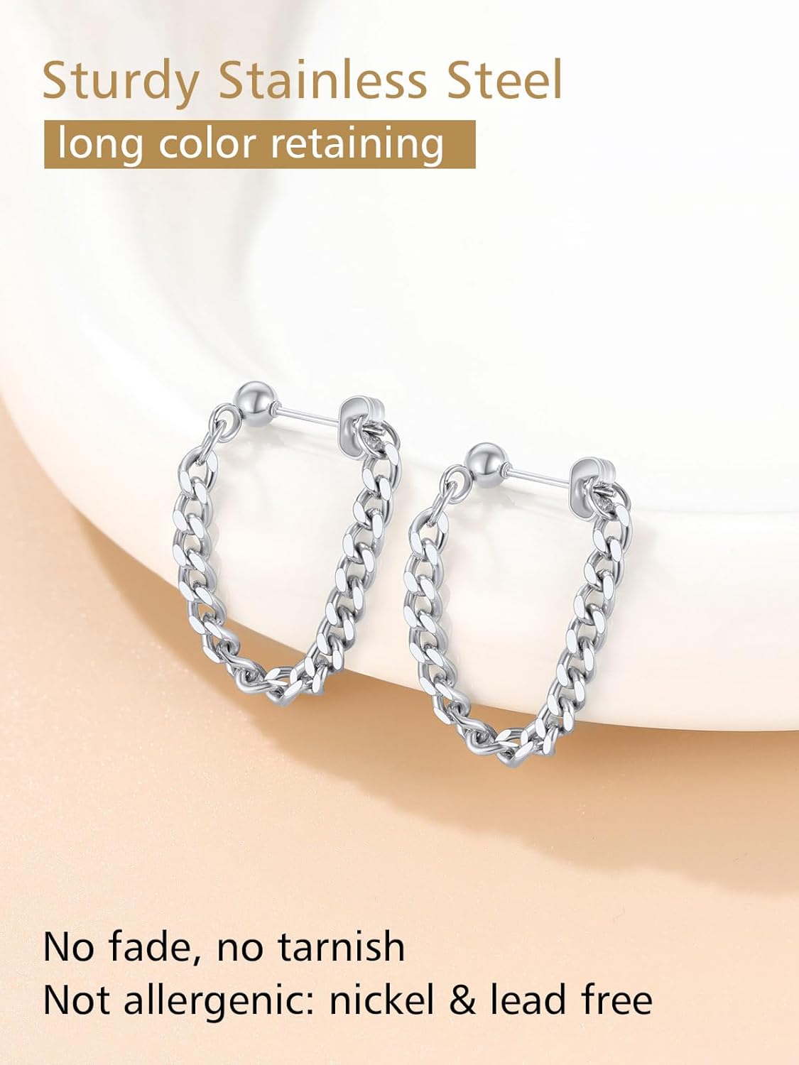 Chain Link Tassel Dangle Earrings