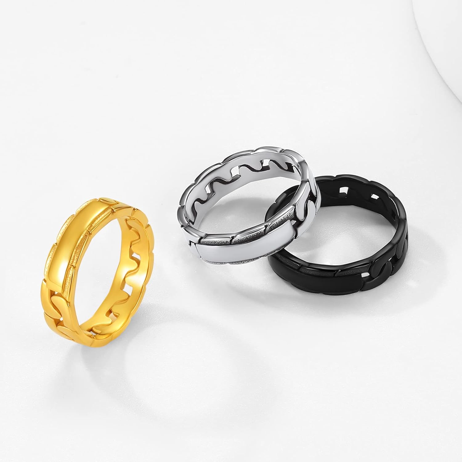 Cuban Thin Link Style Promise Rings
