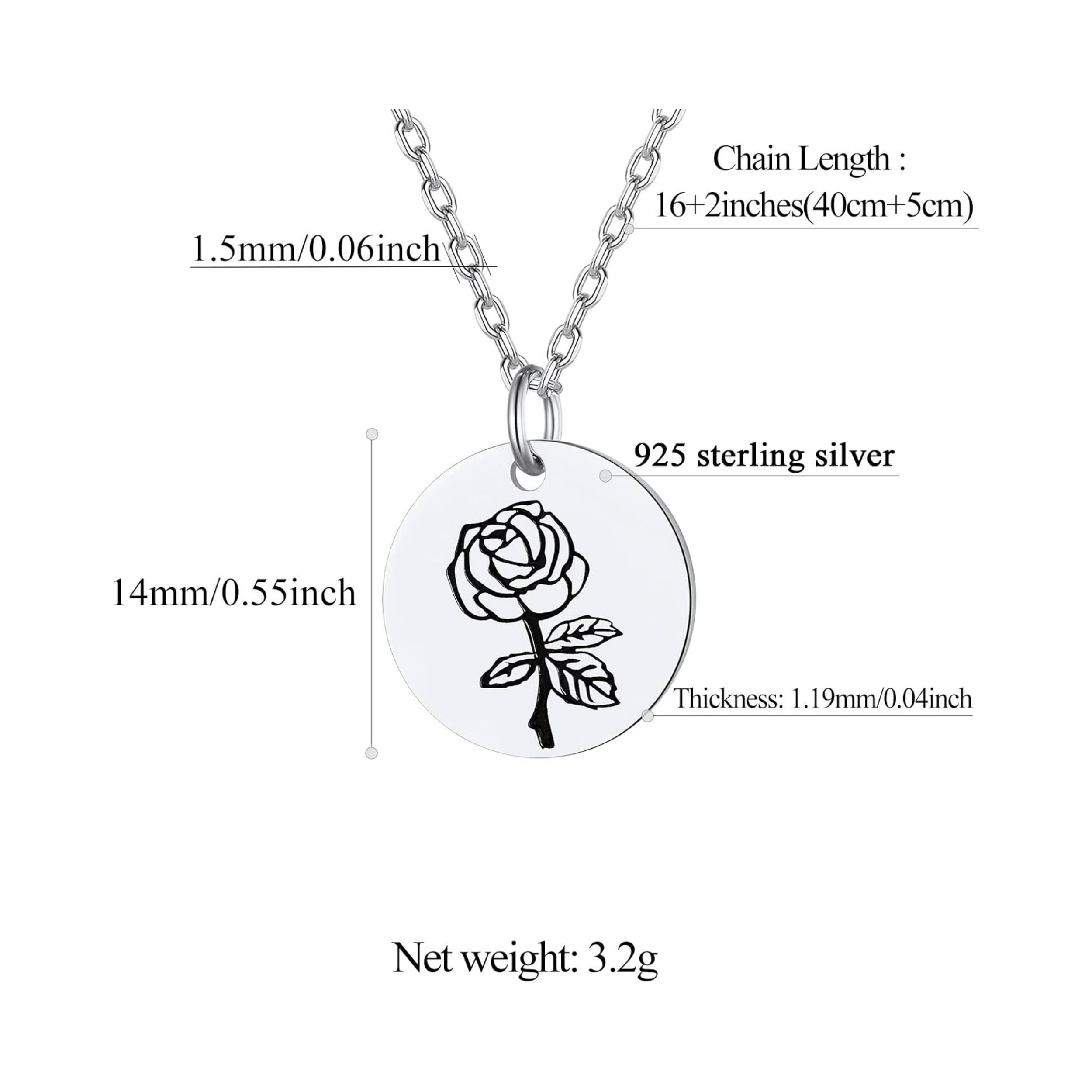 Birth Flower Disc Necklaces