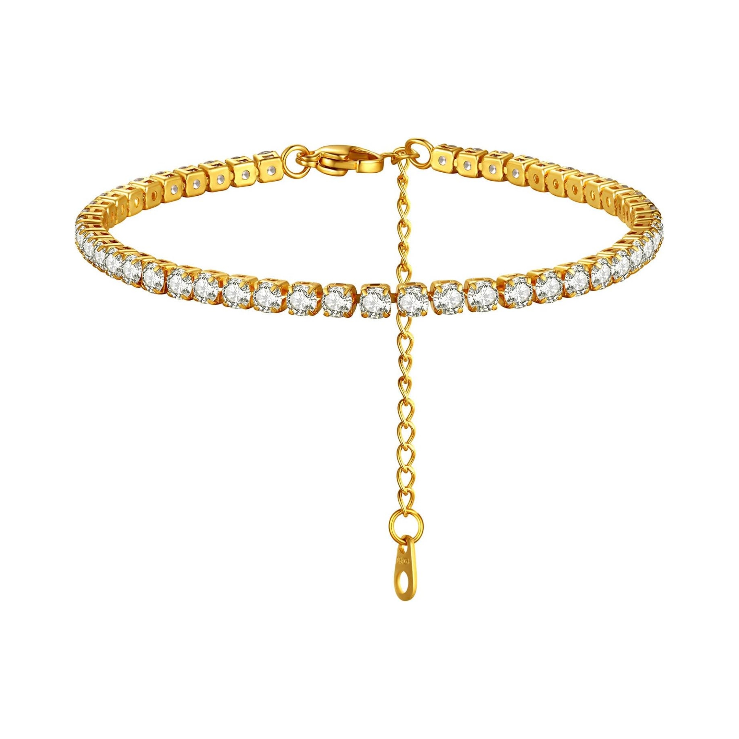 Sparkling Cubic Zirconia Diamond Chain Ankle 