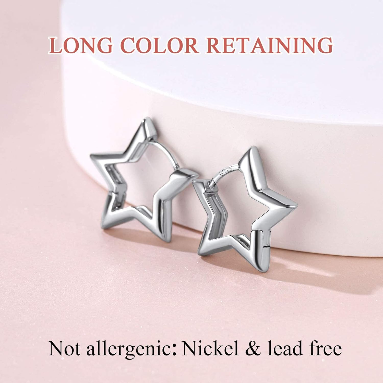 Hollow Star Huggie Hoops Earrings