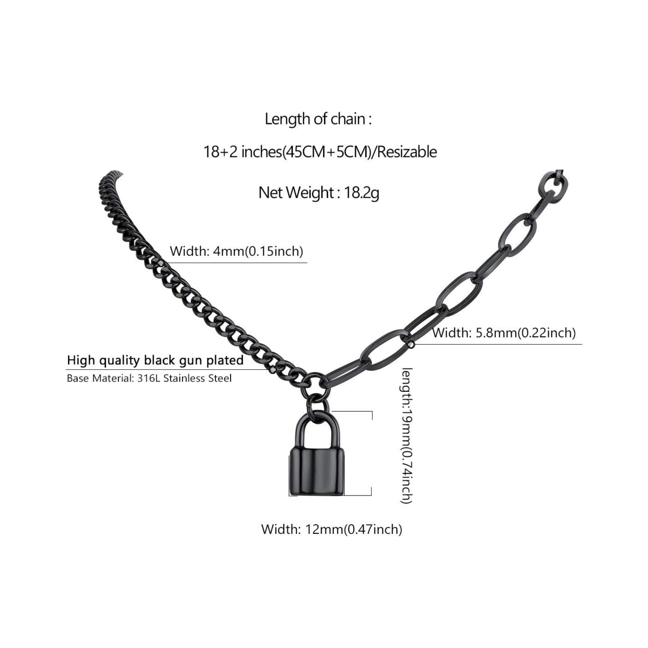 Padlock Pendant Friendship Statement Necklace 