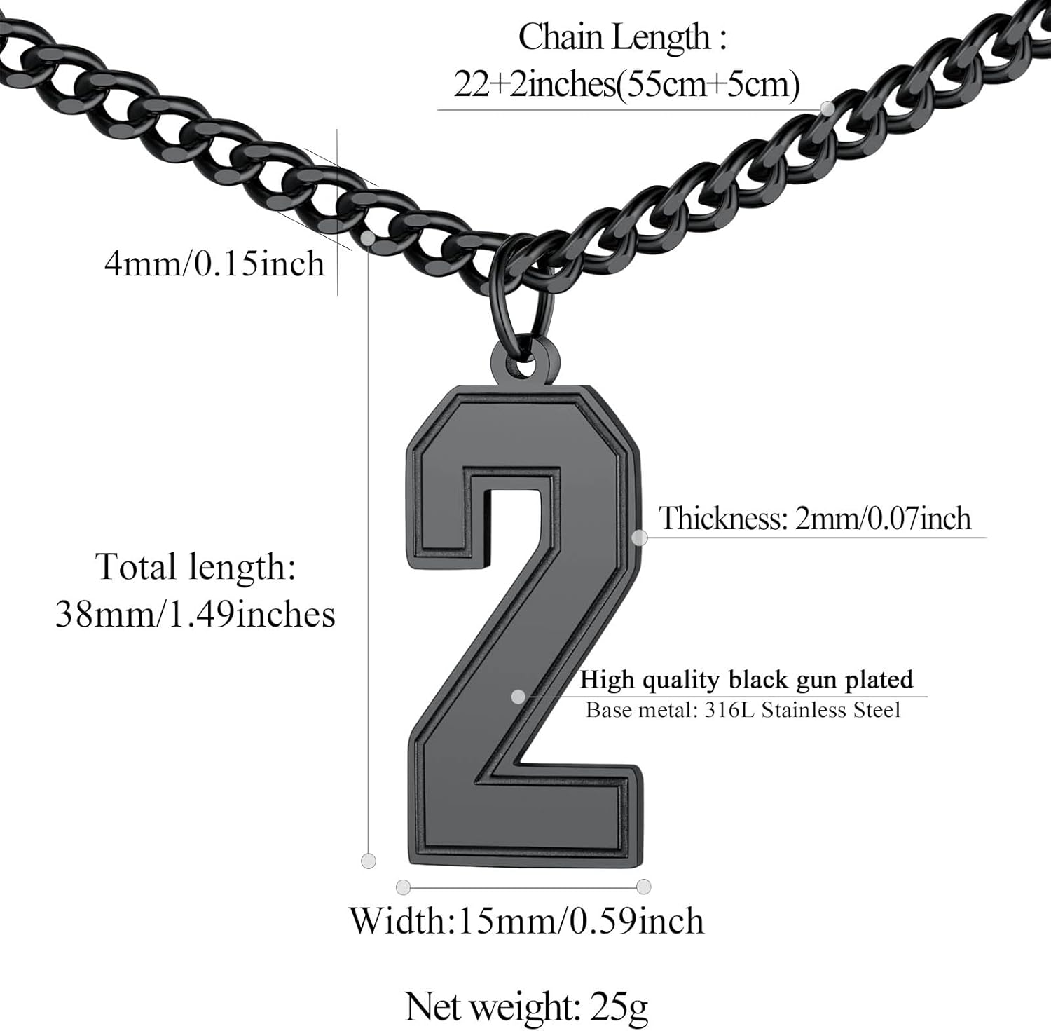 Sports Jersey Lucky Basketball Number 2 Necklaces