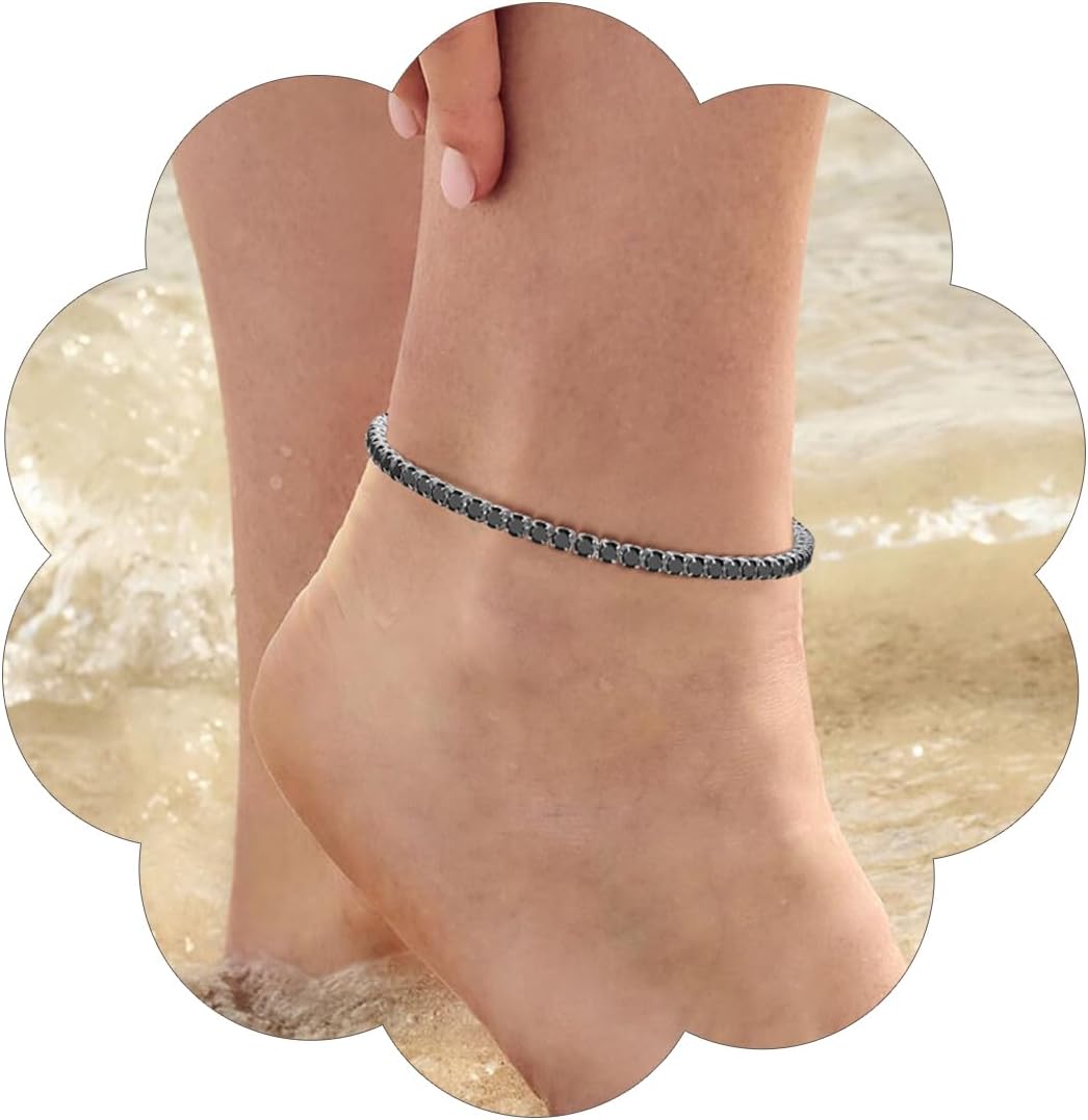 Sparkling Cubic Zirconia Diamond Chain Ankle 