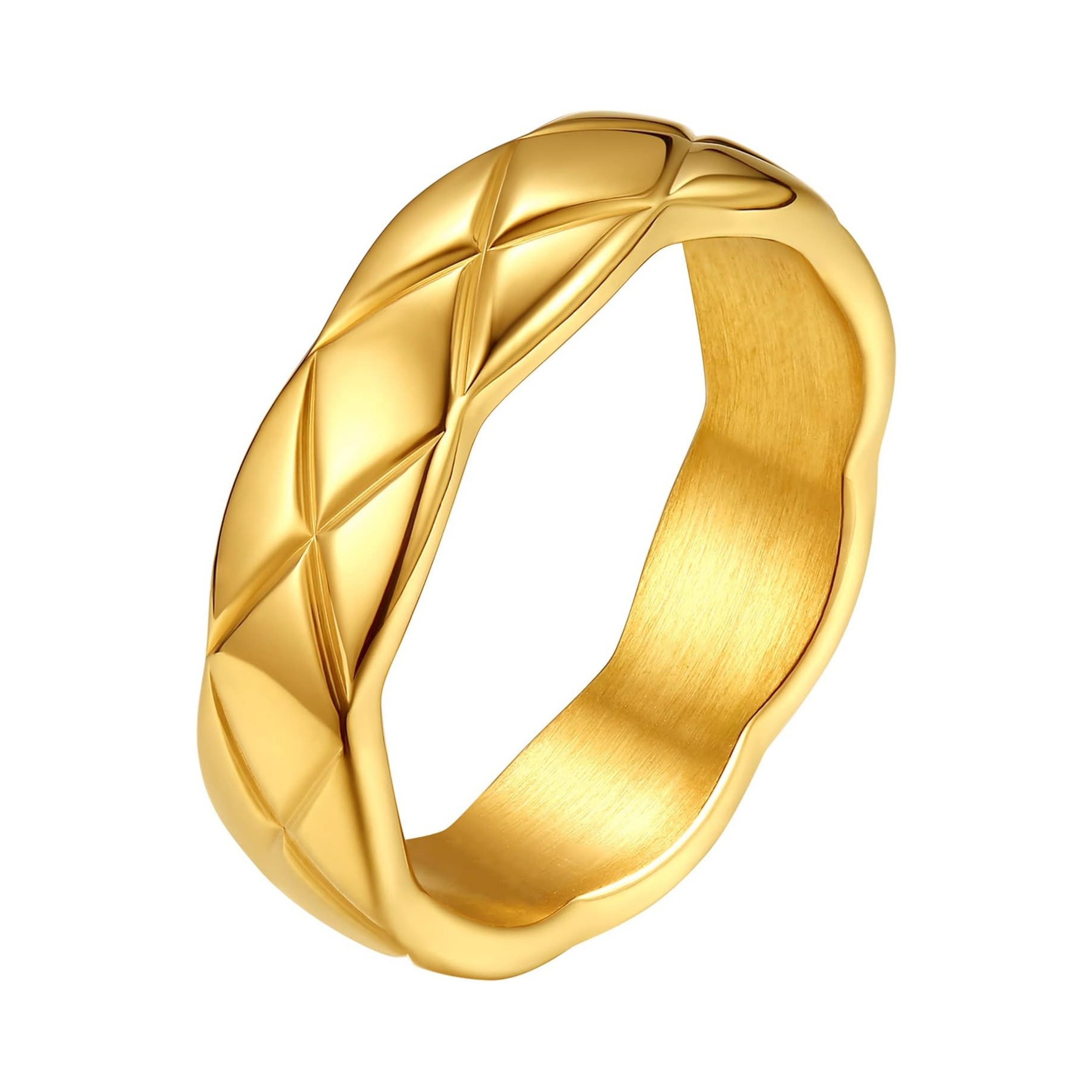 Width 6mm Criss Crossover Patterned Knuckle Band Rings