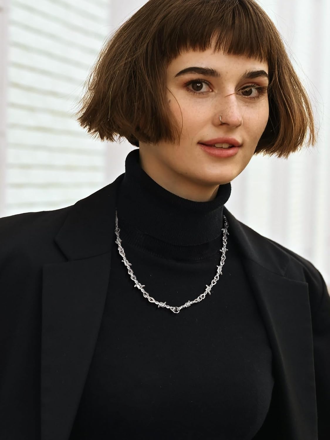 Stainless Steel Brambles Link Necklace