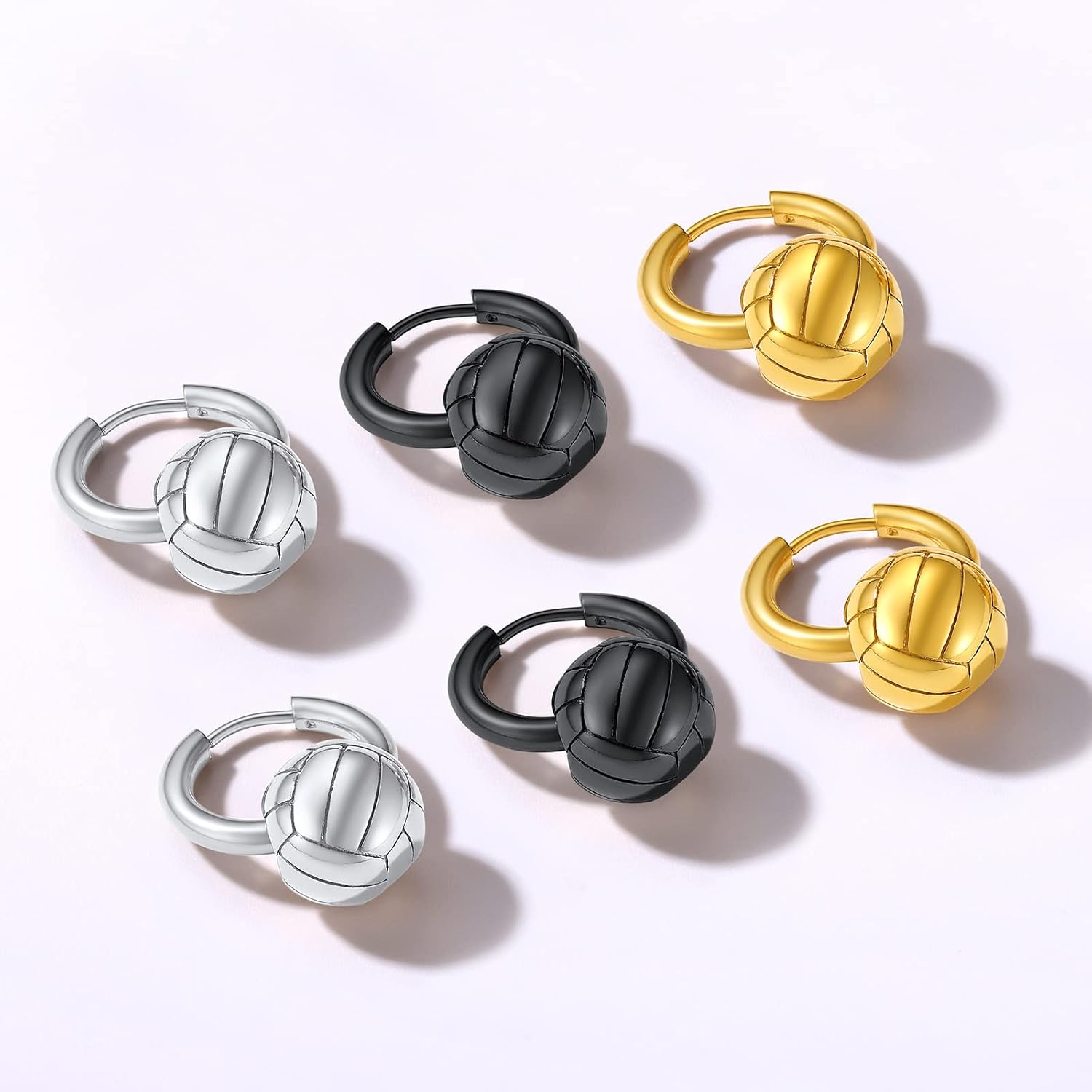 Volleyball Huggie Hoop Earrings