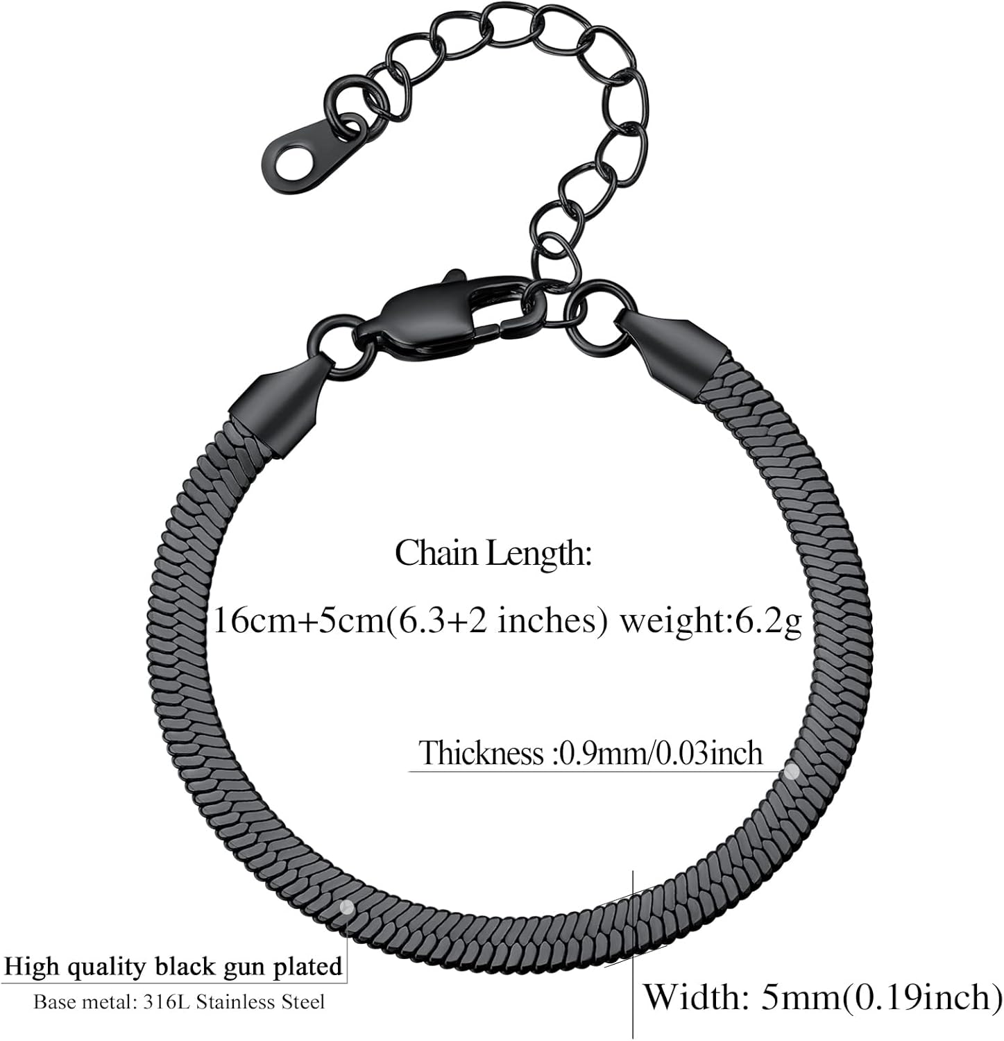 Dainty Flat Snake Herringbone Wrist Link Bracelets 