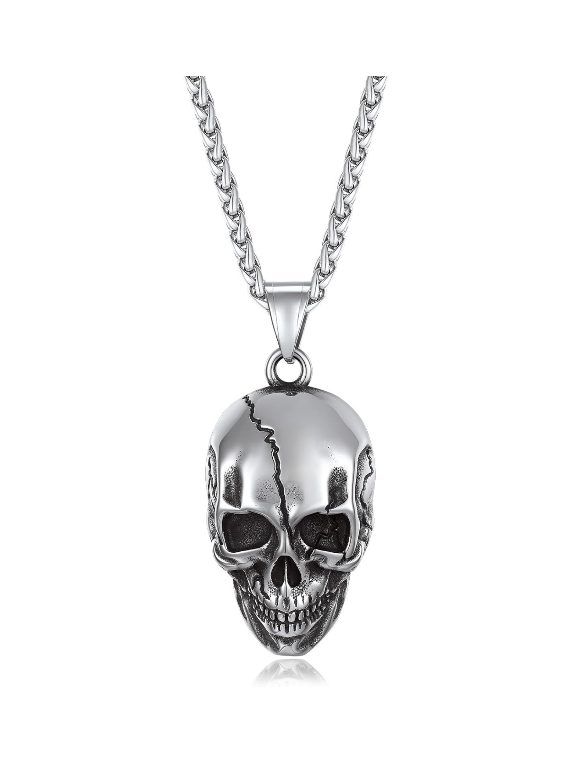 Skull Fissured Head Pendant Necklaces