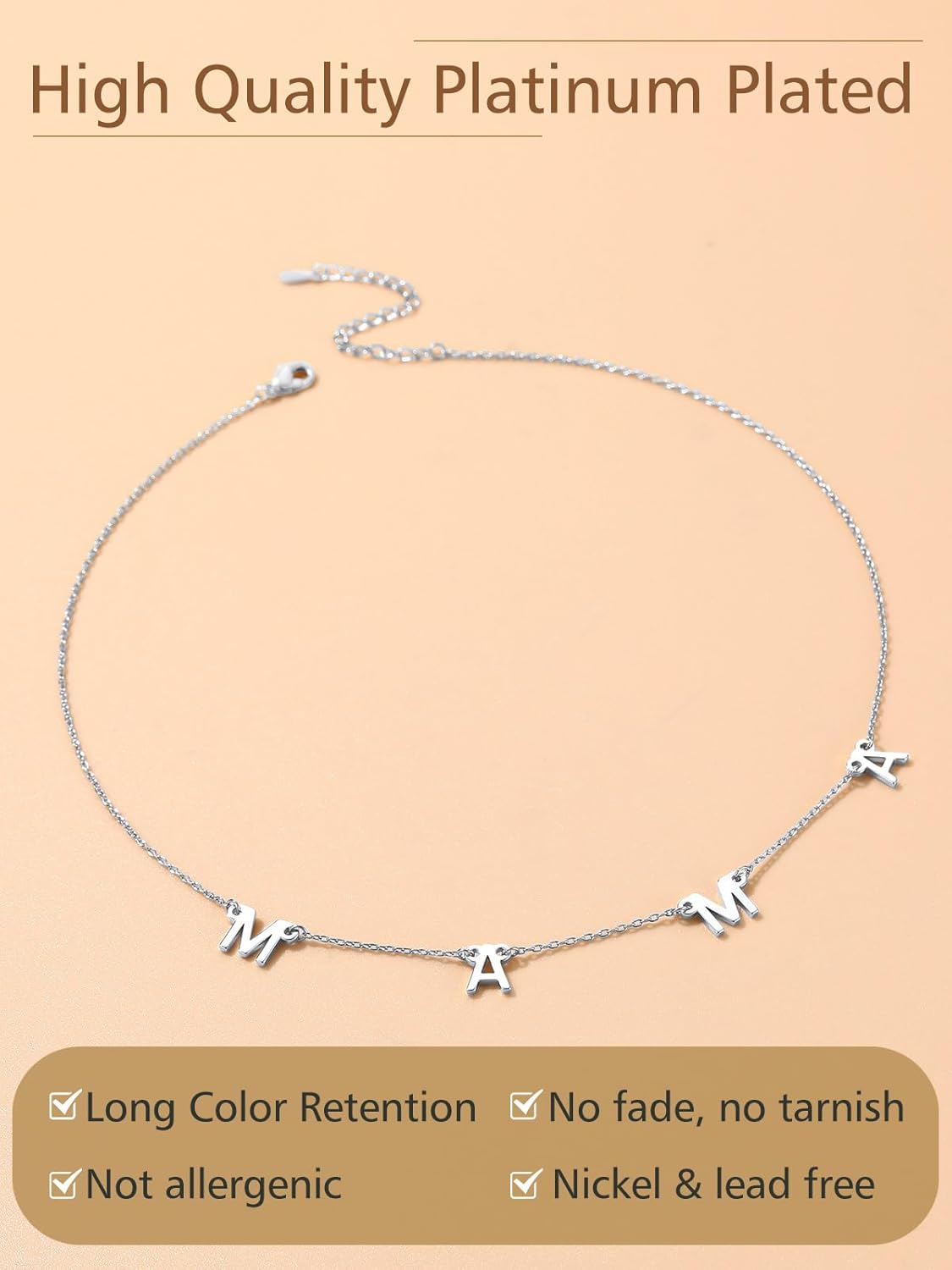 Cubic Zirconia MAMA Mom Choker Necklace