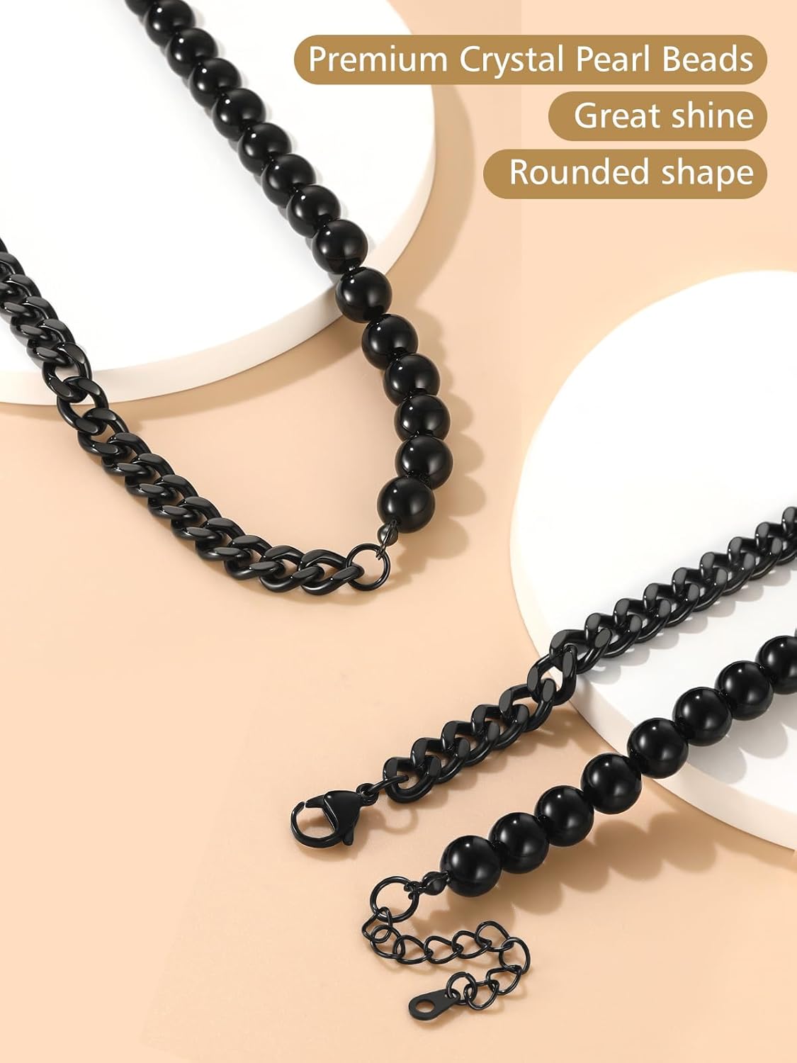 Trendy Punk Half Pearl Choker Necklace