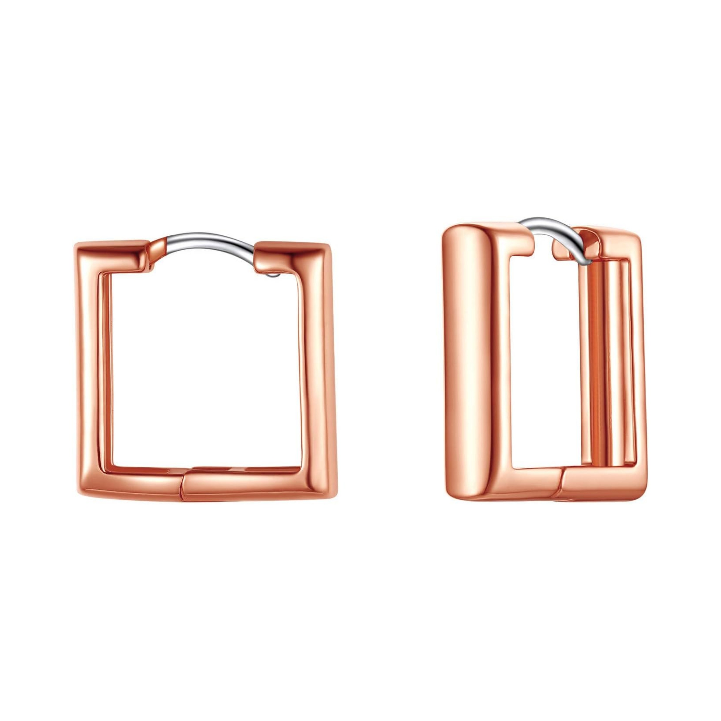 Hollow Small Square Huggie Hoop Earrings