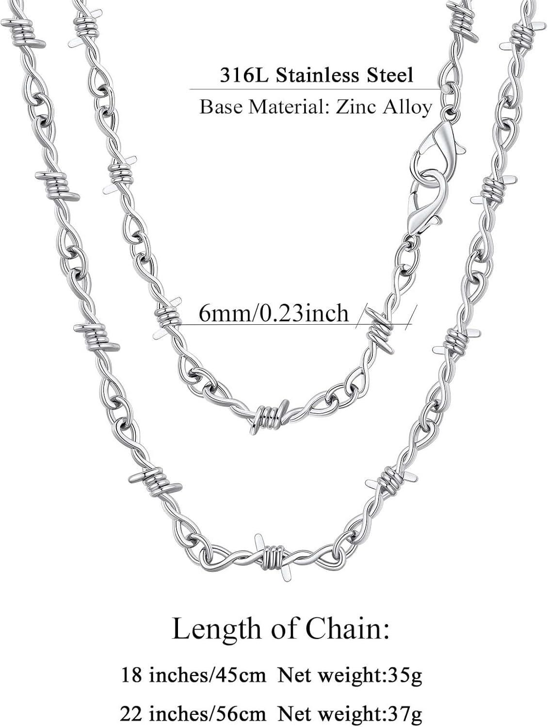 Stainless Steel Brambles Link Necklace