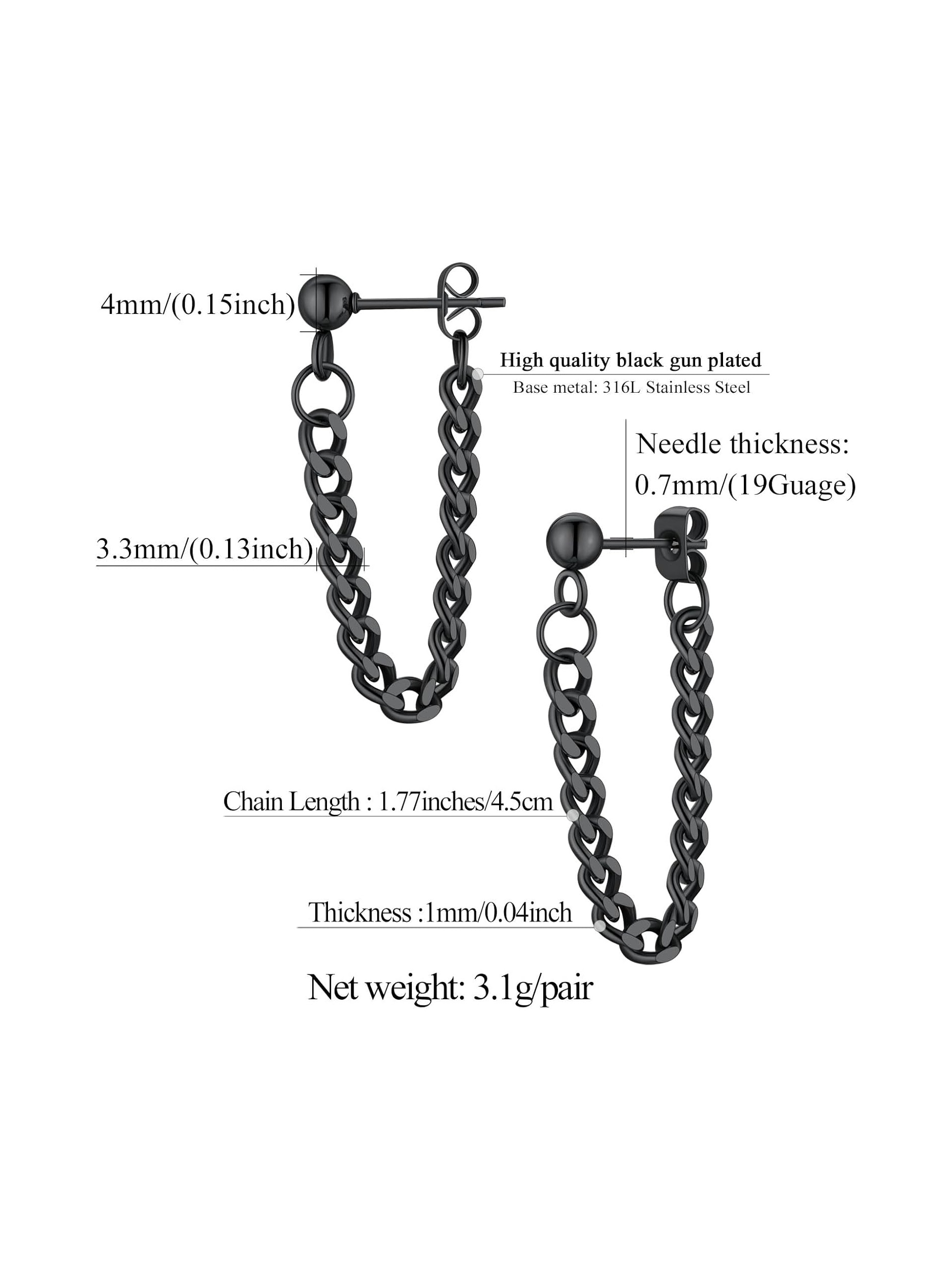 Chain Link Tassel Dangle Earrings