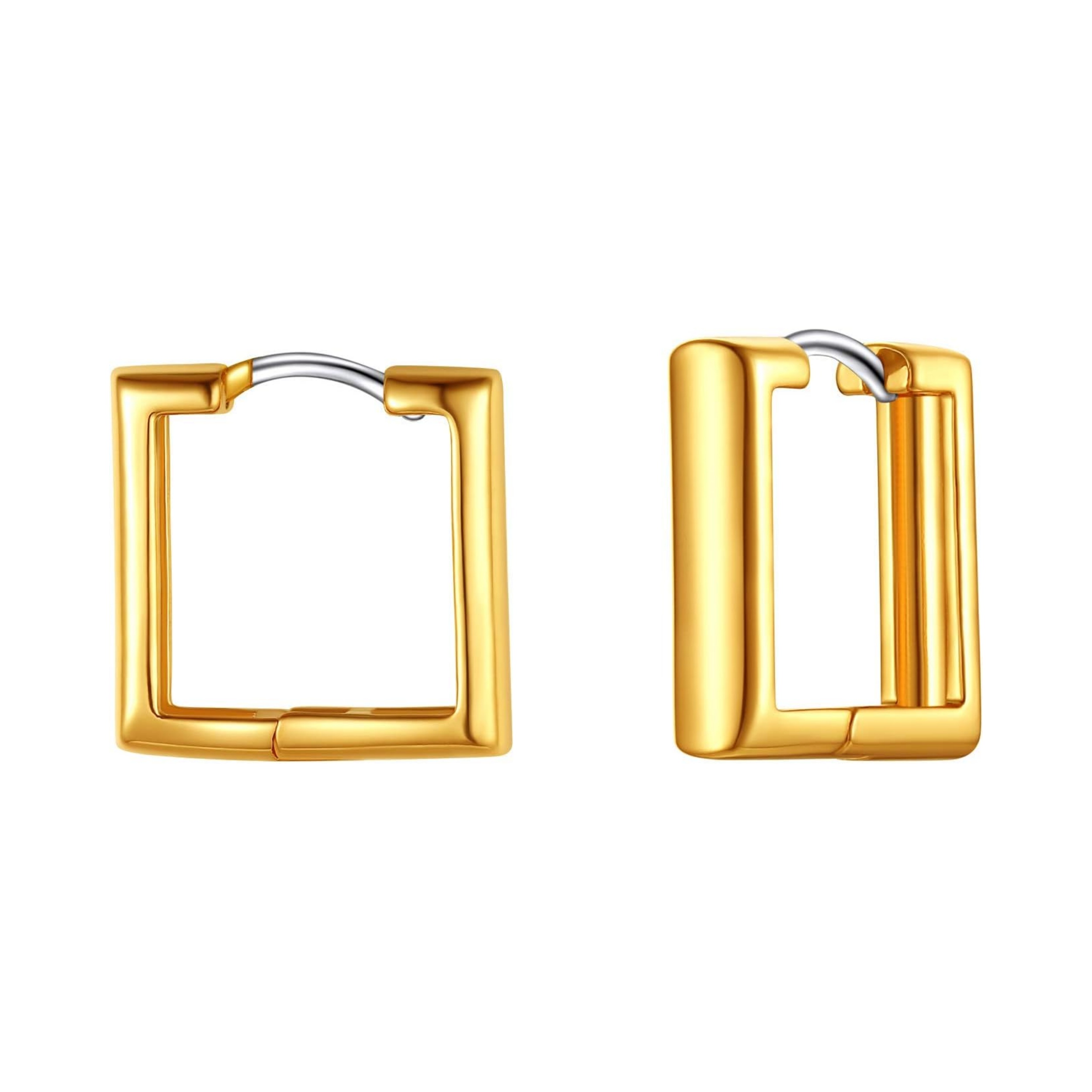 Hollow Small Square Huggie Hoop Earrings