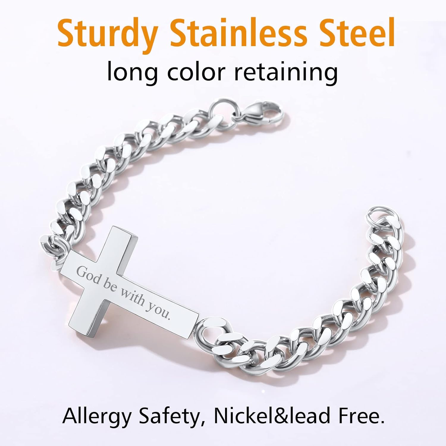 Chunky with Sideway Cross Charm Bracelets