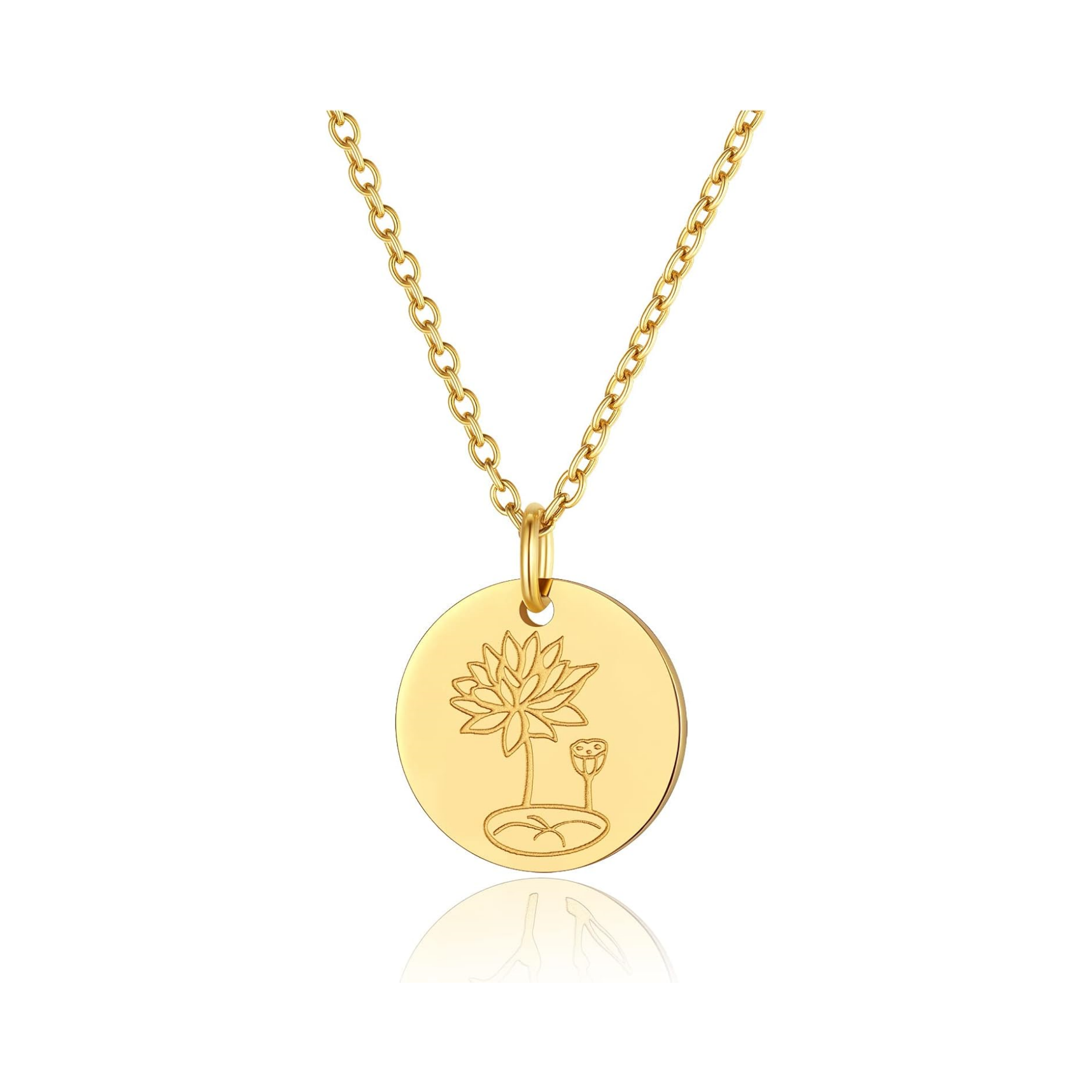 Jan. to Dec. Guardian Month Floral Birth Flower Disc Necklaces