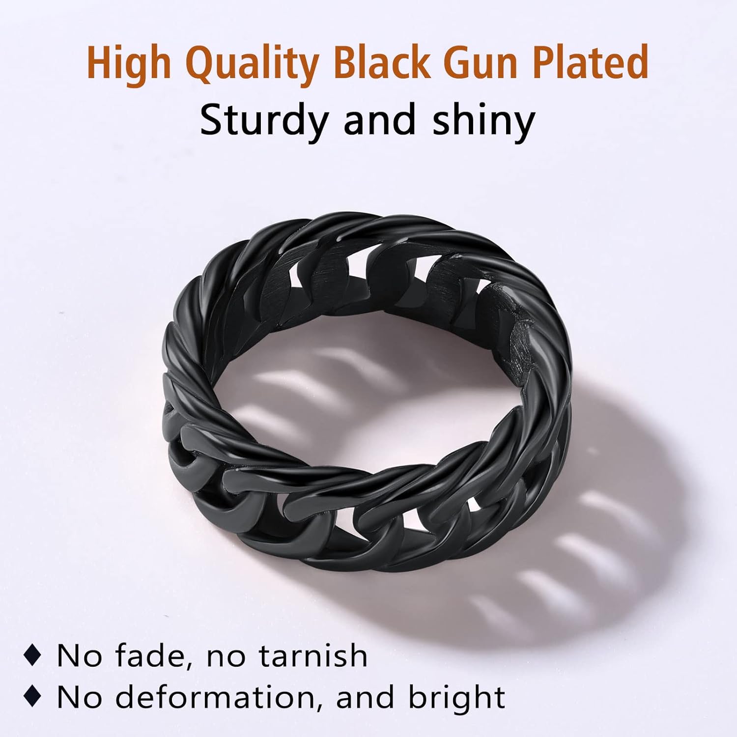 Index Middle Knuckle Finger Hollow Band Statement Chain Rings