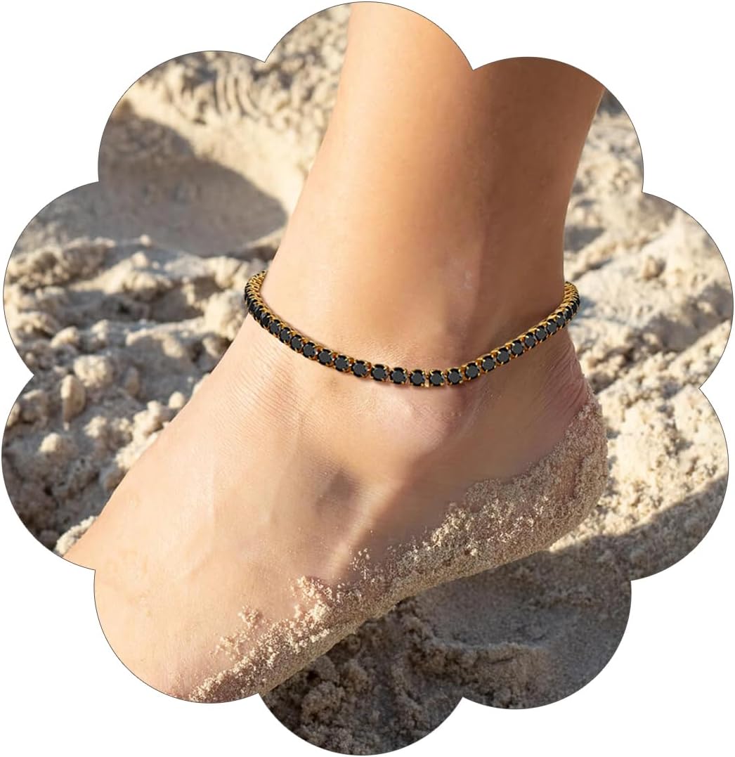 Sparkling Cubic Zirconia Diamond Chain Ankle 