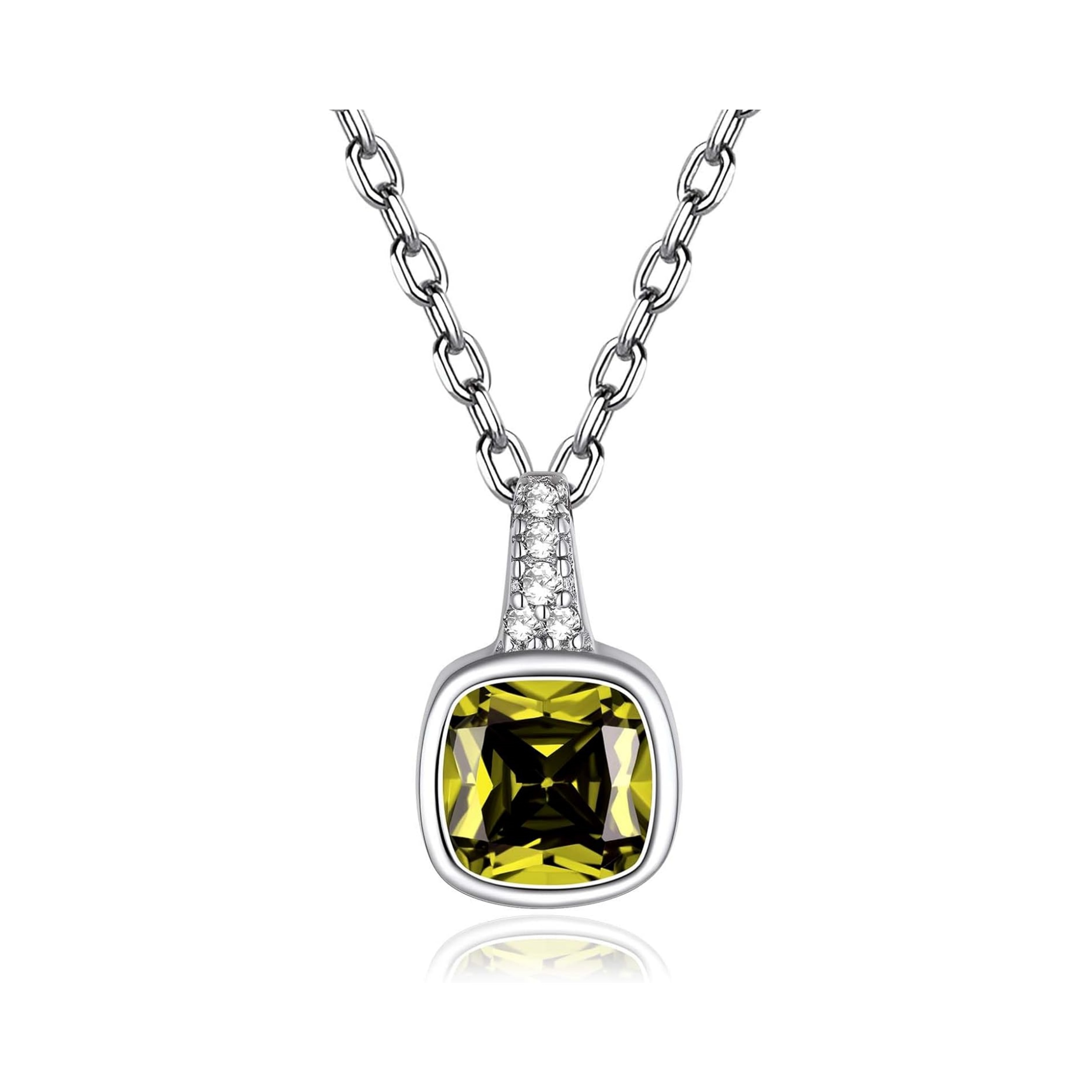 Square Birthstone Necklace