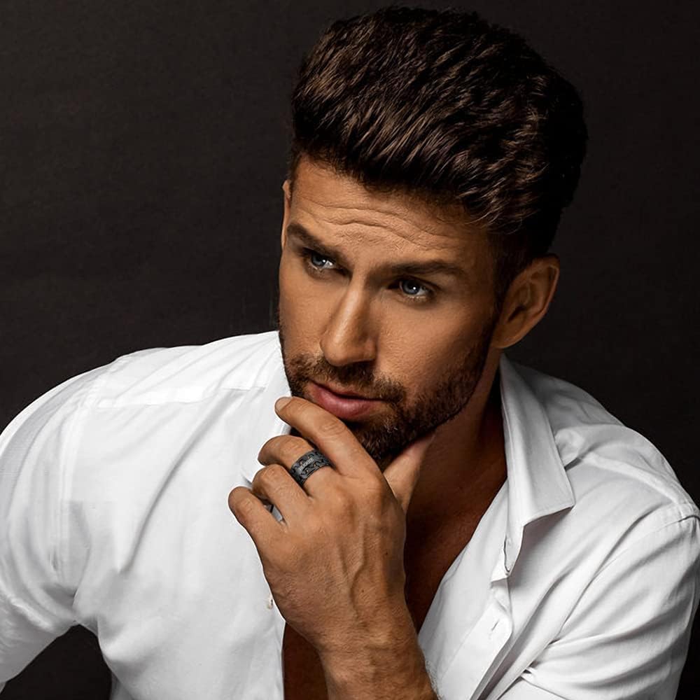 11.5 mm Cuban Thin Link Style Promise Rings