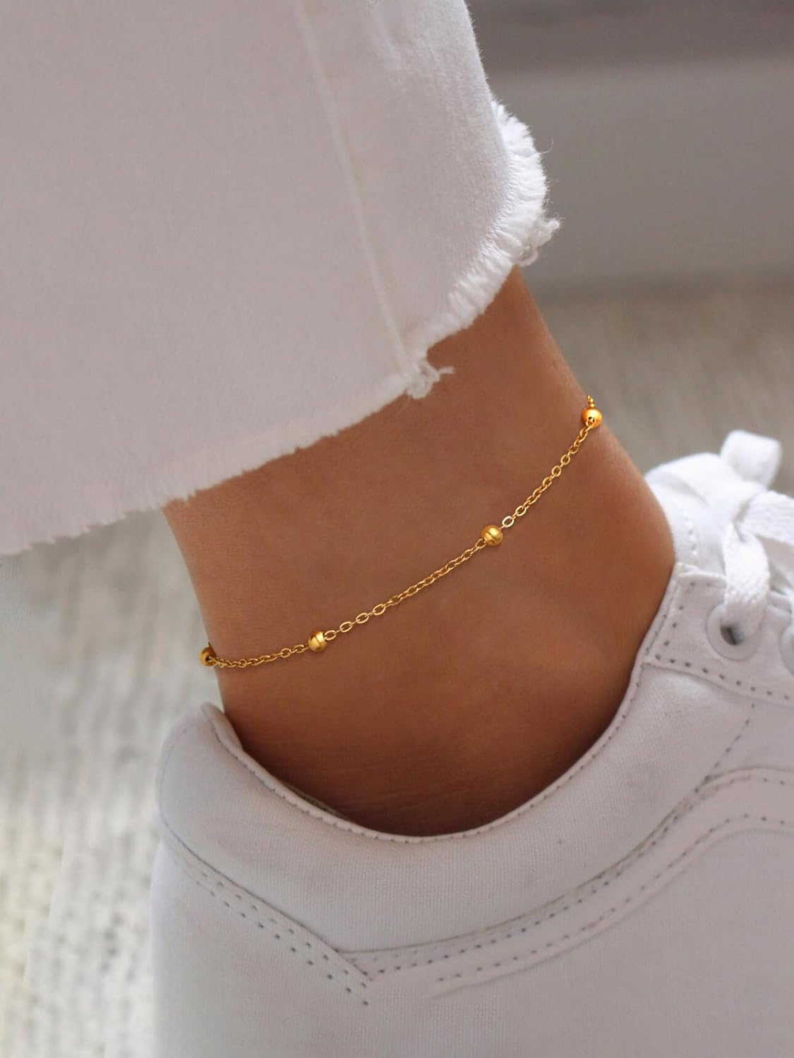 Stainless Steel bead chain Beach Adjustable Anklet