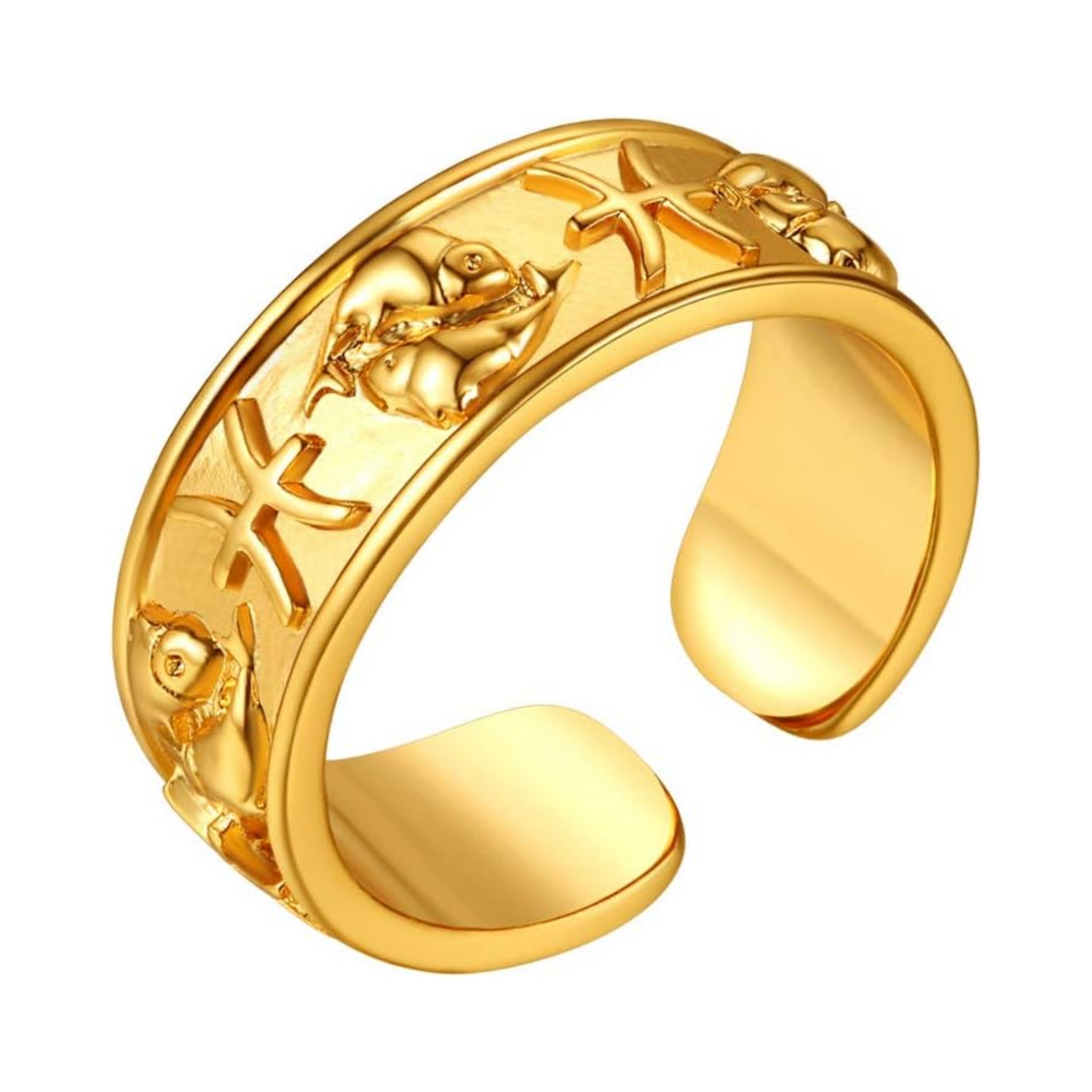 18K Gold Plated Horoscope Zodiac  Adjustable Band Rings
