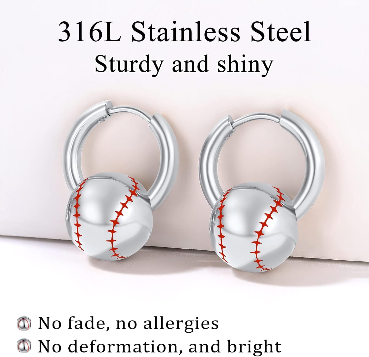 Baseball Huggie Hoops Earrings