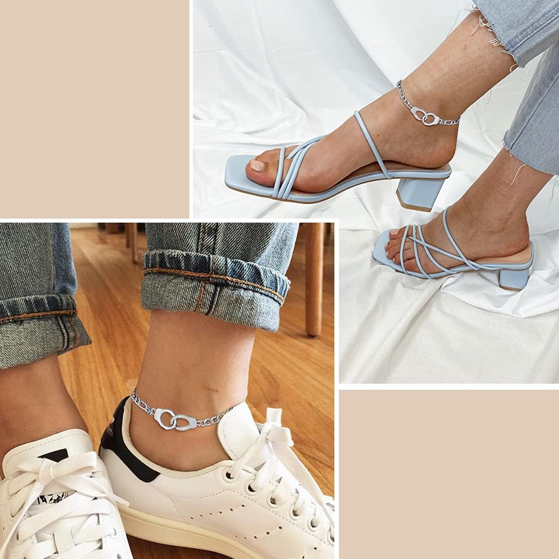 Adjustable Gothic Punk Handcuff Anklets