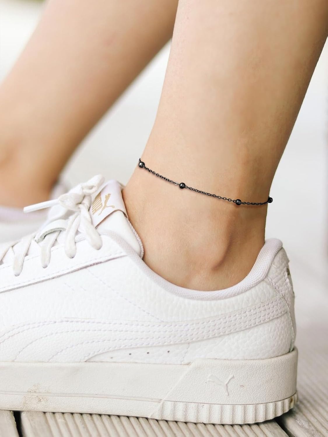 Stainless Steel bead chain Beach Adjustable Anklet