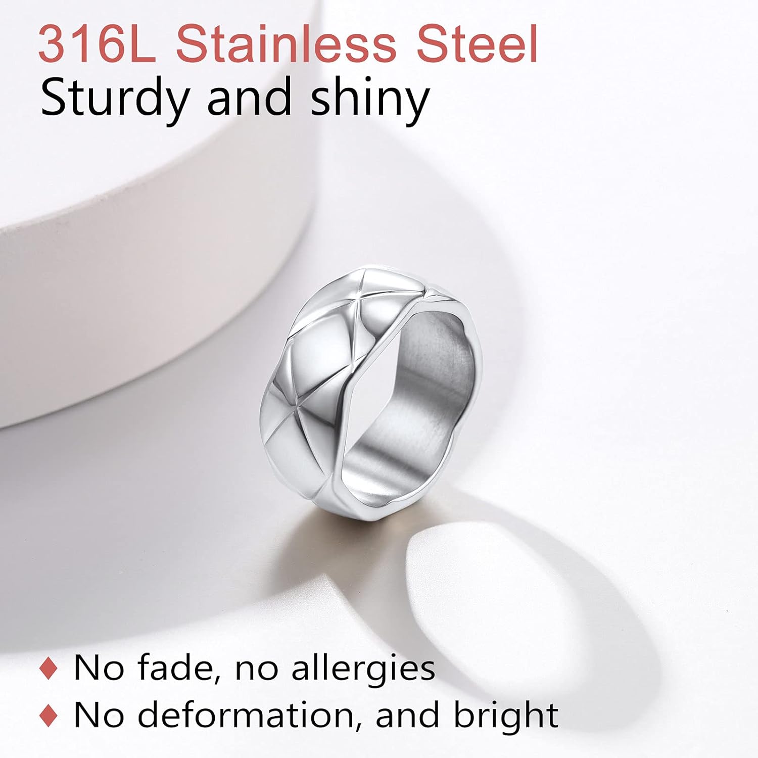 Width 9mm Criss Crossover Patterned Knuckle Band Rings