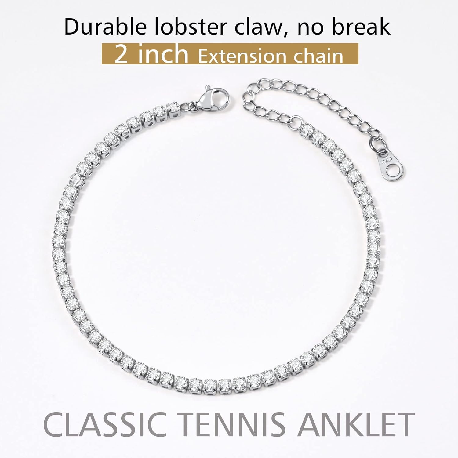 Sparkling Cubic Zirconia Diamond Chain Ankle 