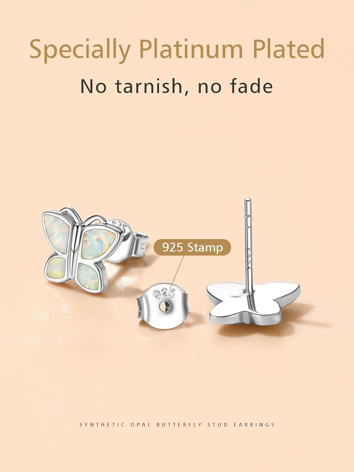 Opal Butterfly Earrings Studs