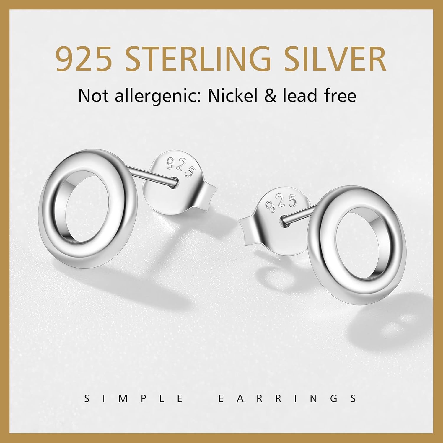 Small Round Circle O Pierced Stud Earrings