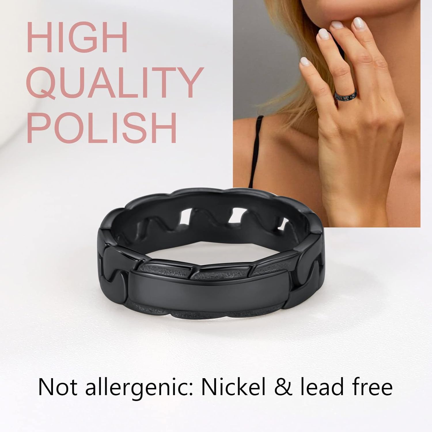 Cuban Thin Link Style Promise Rings