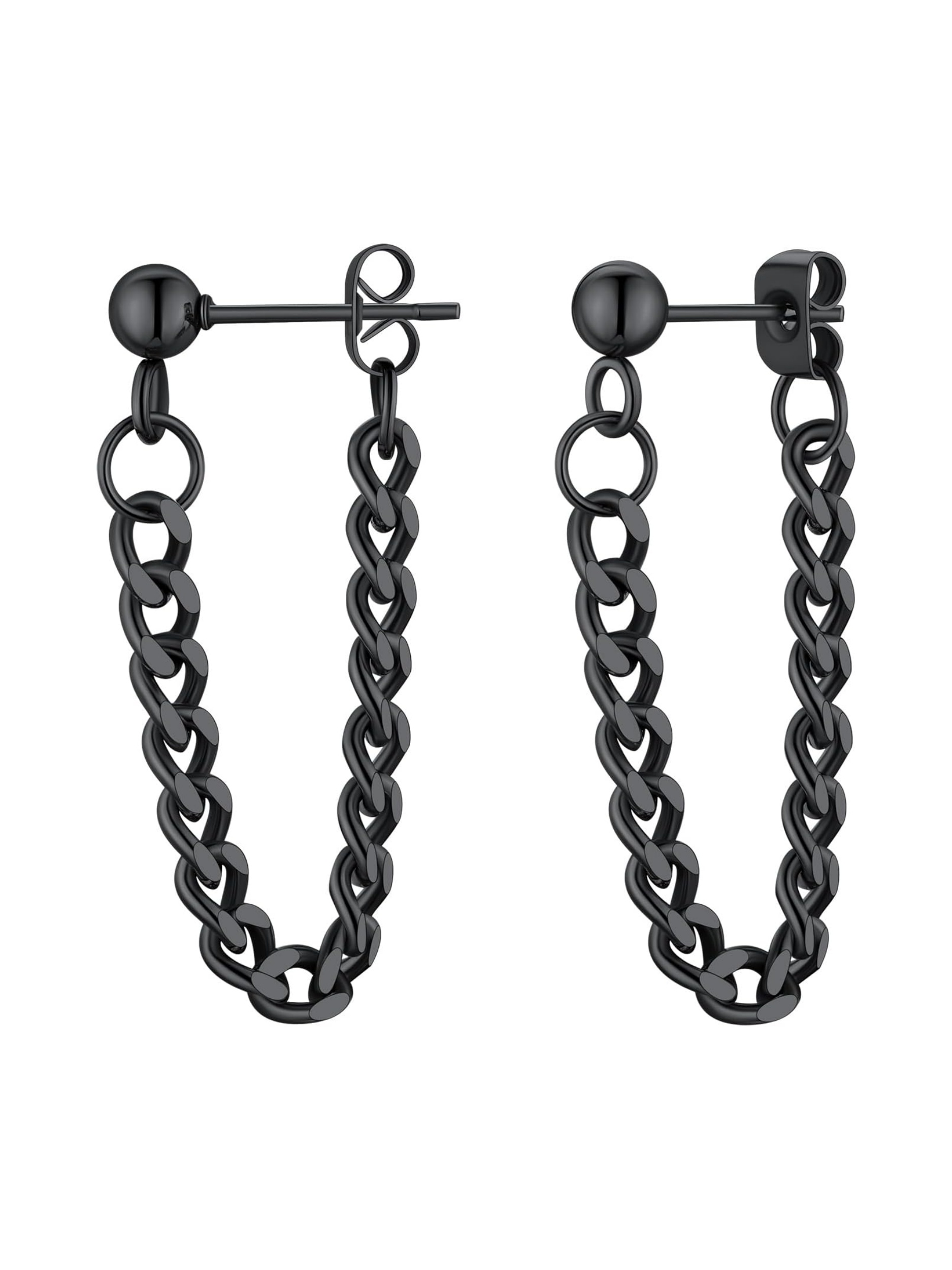 Chain Link Tassel Dangle Earrings