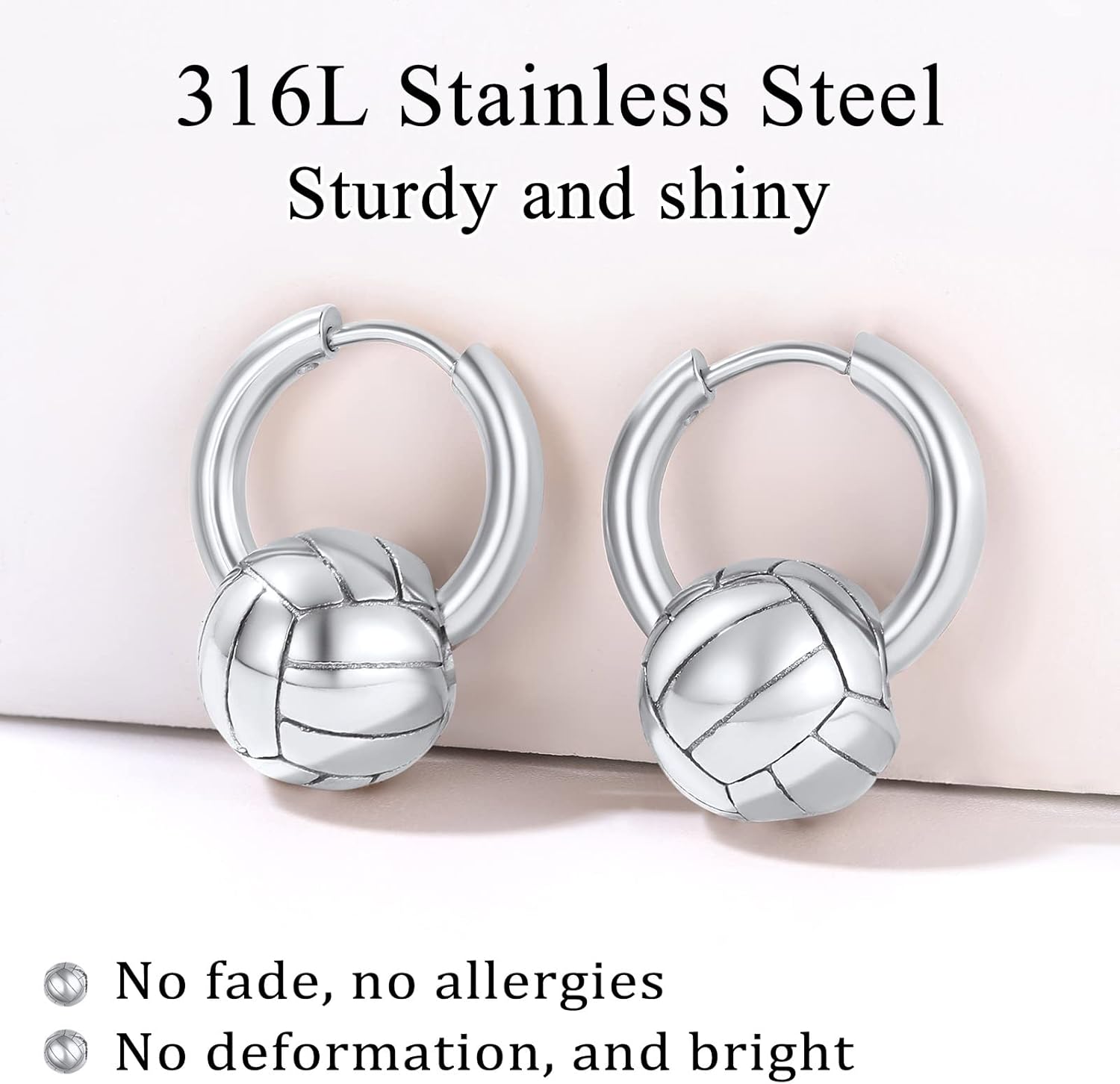 Volleyball Huggie Hoop Earrings