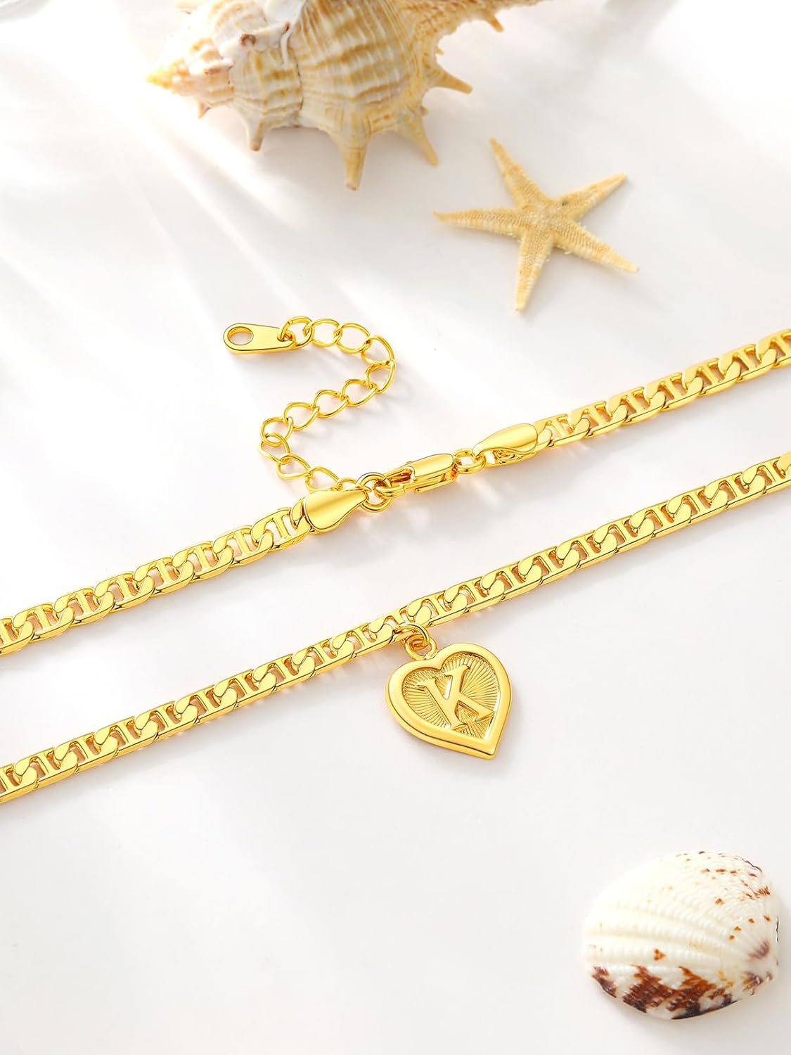 Letter & Heart Chain Anklet