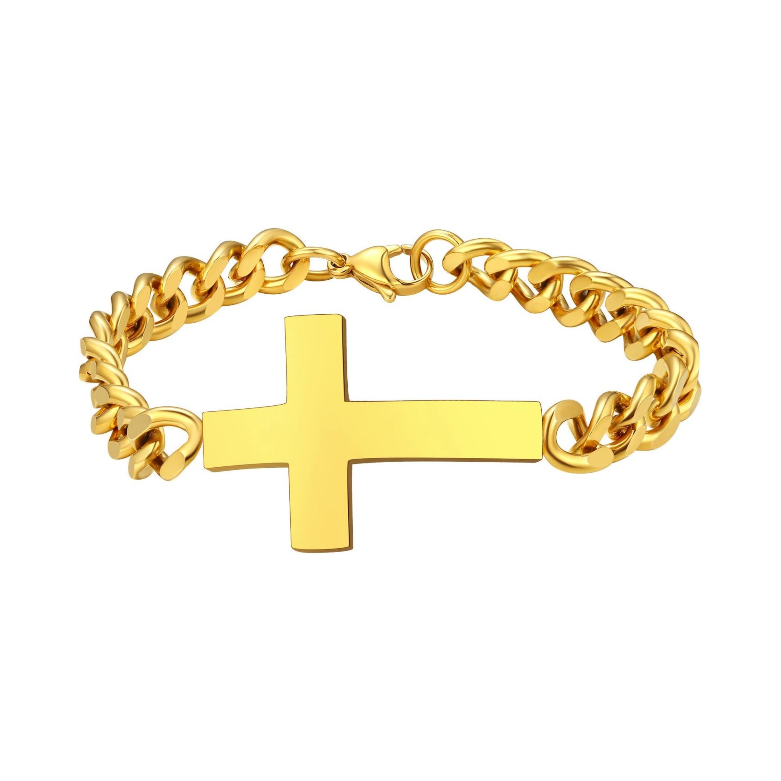 Chunky with Sideway Cross Charm Bracelets